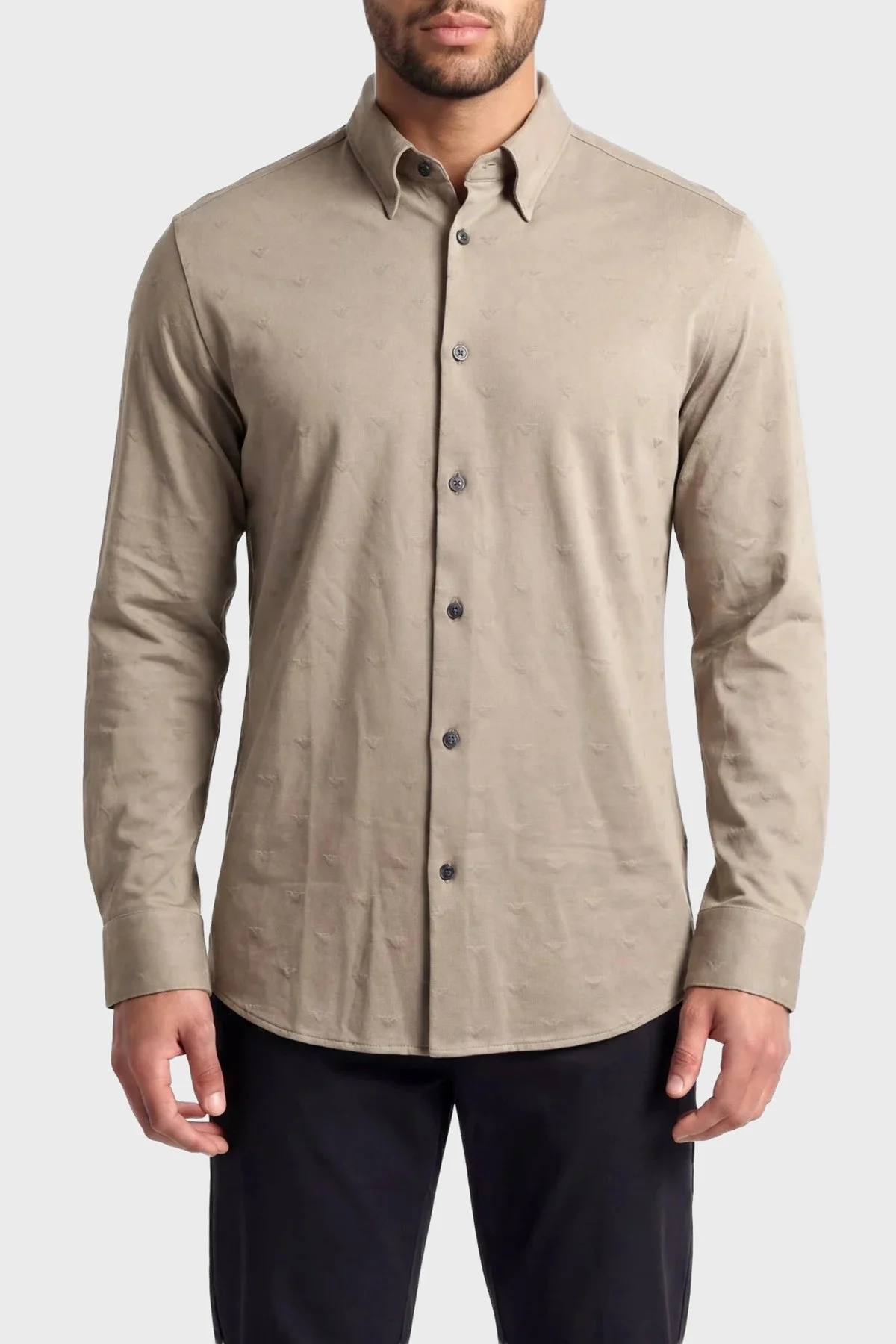 Emporio Armani Erkek Gömlek EM005446 AF10762 F6219 Gri - 1