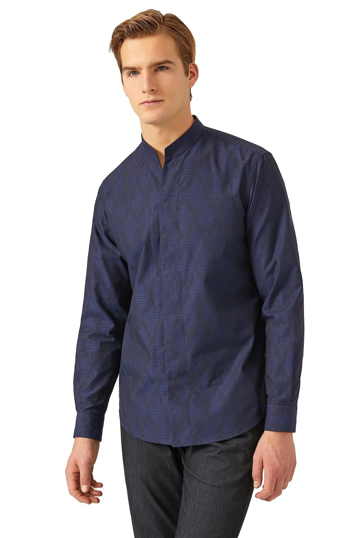 EMPORIO ARMANI Erkek Gömlek W1SMQL W12F5 LACİVERT - 2