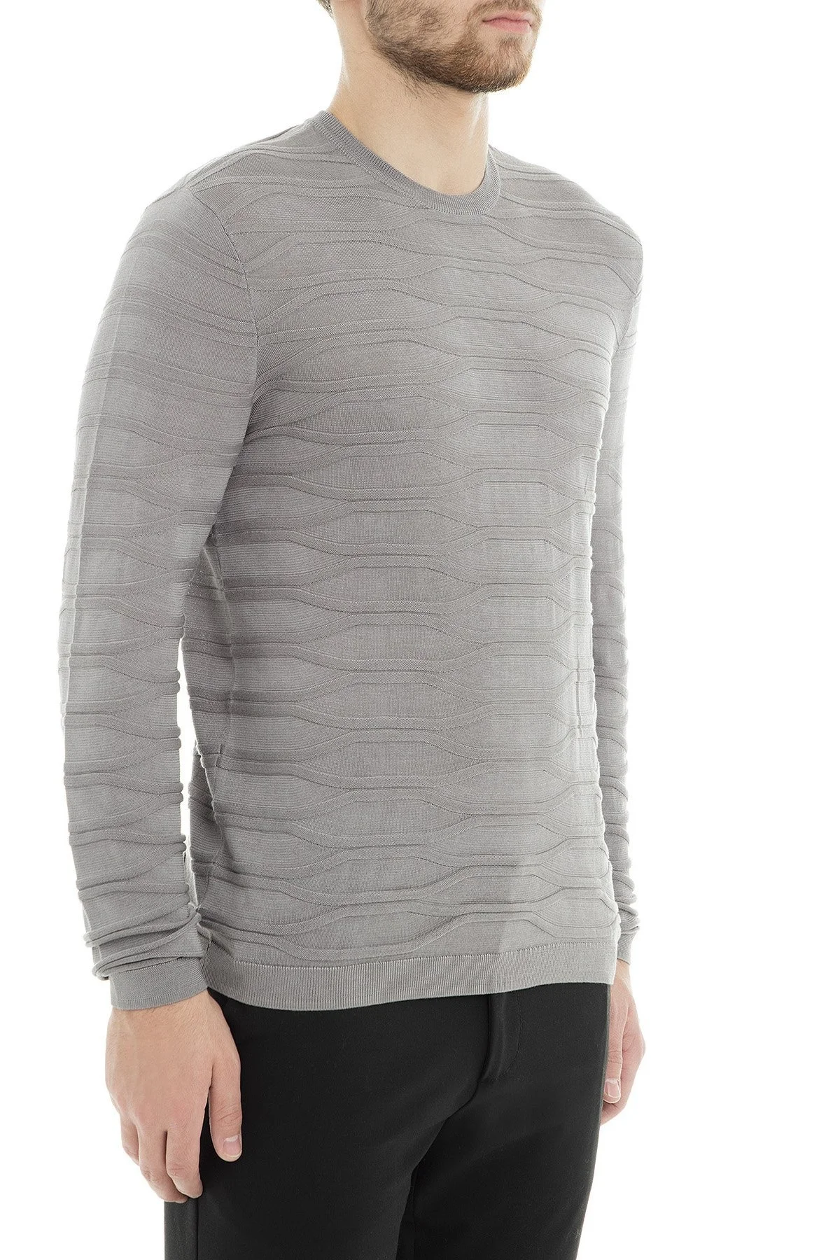 Emporio Armani Erkek Kazak 3G1MT7 1MRWZ 0644 GRİ - 4