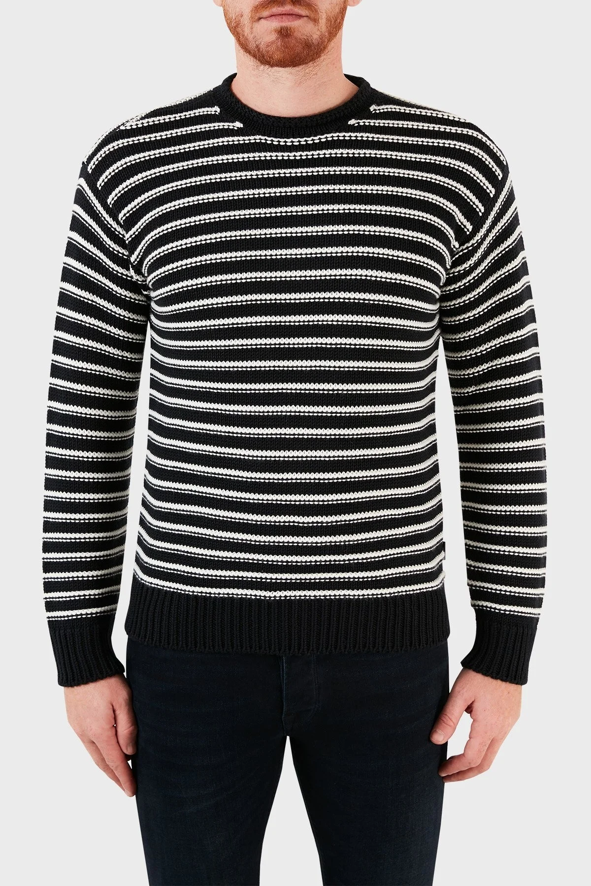 Emporio Armani Erkek Kazak 6K1MT6 1MD2Z 09E7 LACİVERT-BEYAZ - 1