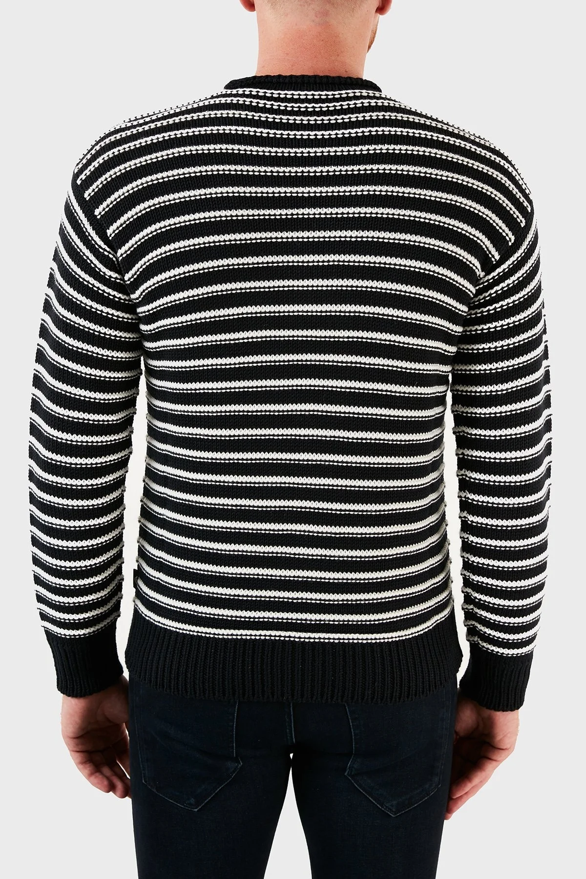 Emporio Armani Erkek Kazak 6K1MT6 1MD2Z 09E7 LACİVERT-BEYAZ - 2