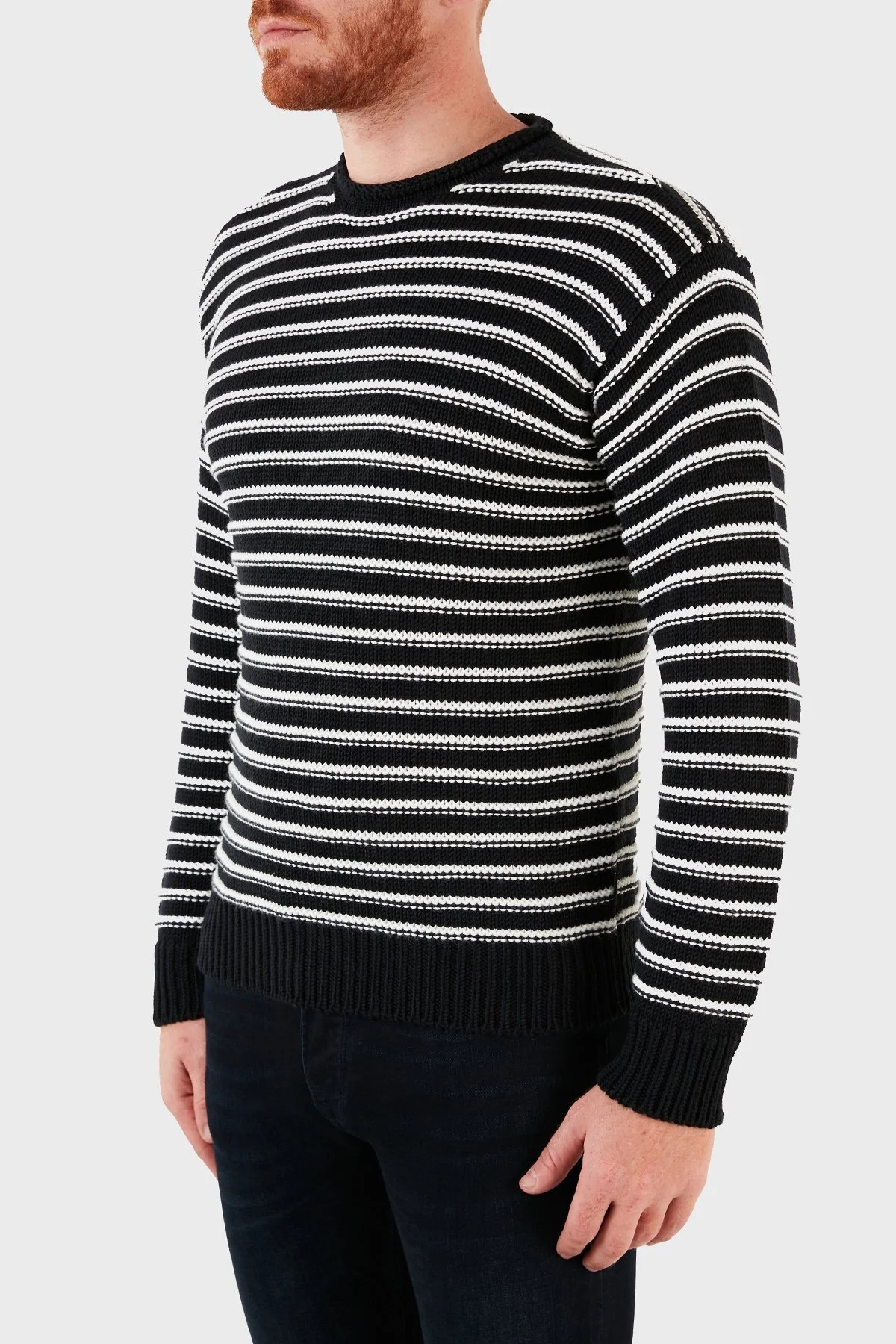 Emporio Armani Erkek Kazak 6K1MT6 1MD2Z 09E7 LACİVERT-BEYAZ - 3