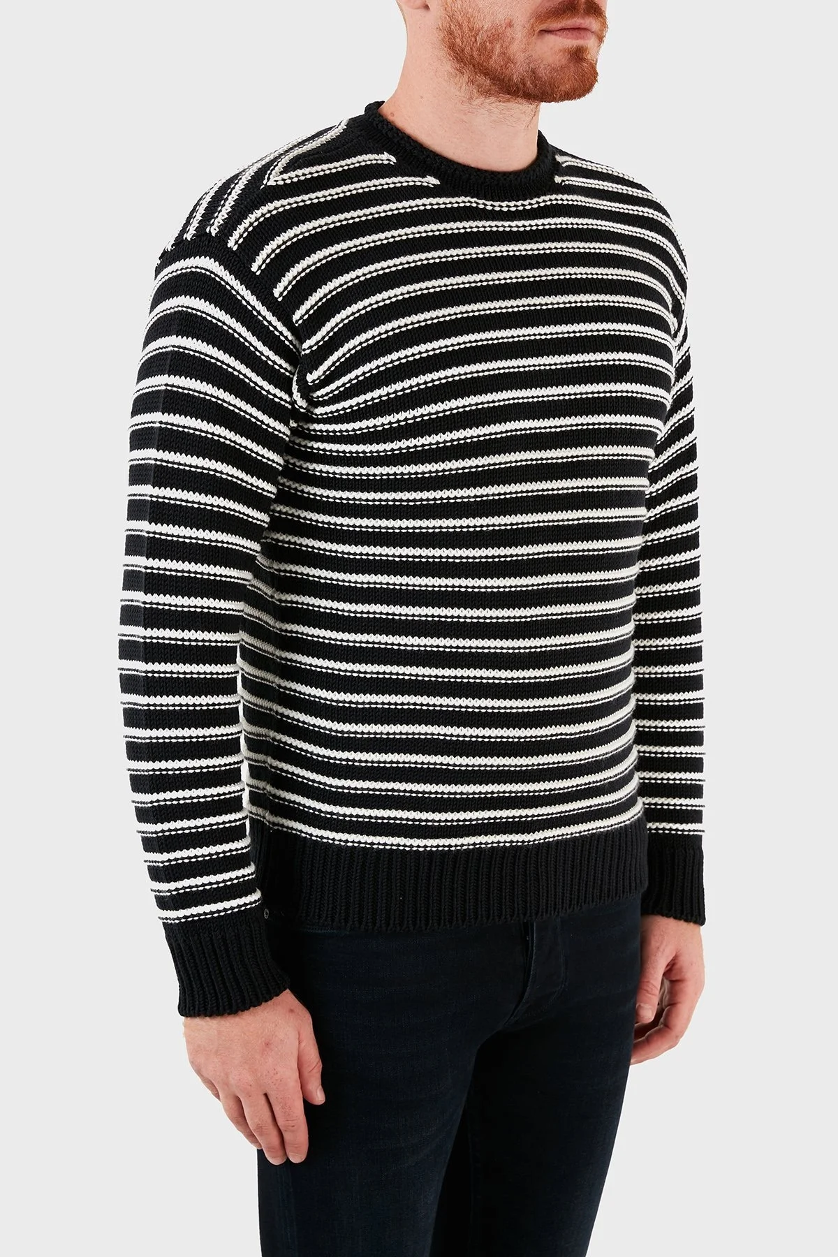 Emporio Armani Erkek Kazak 6K1MT6 1MD2Z 09E7 LACİVERT-BEYAZ - 4