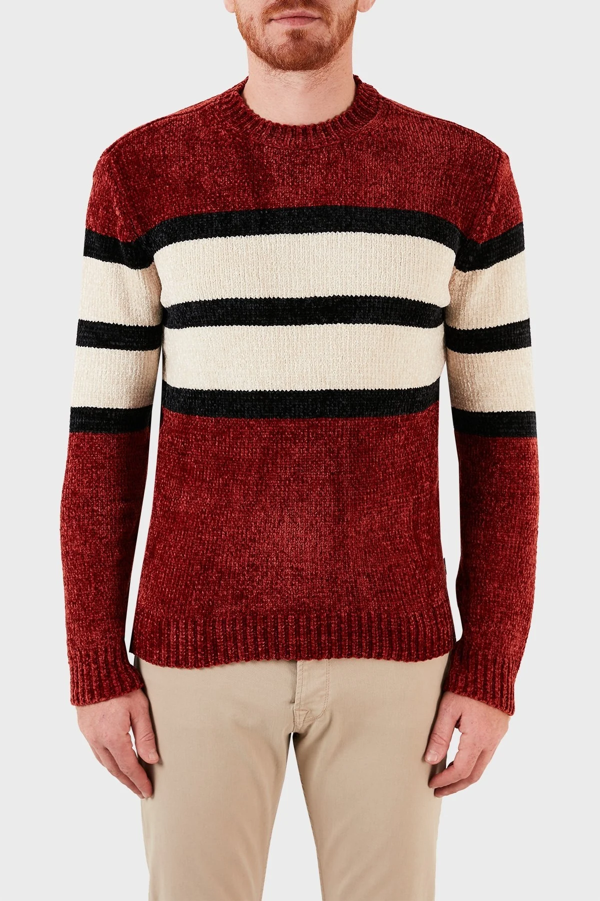 Emporio Armani Erkek Kazak 6K1MU2 1MVSZ 0358 BORDO-BEJ - 1