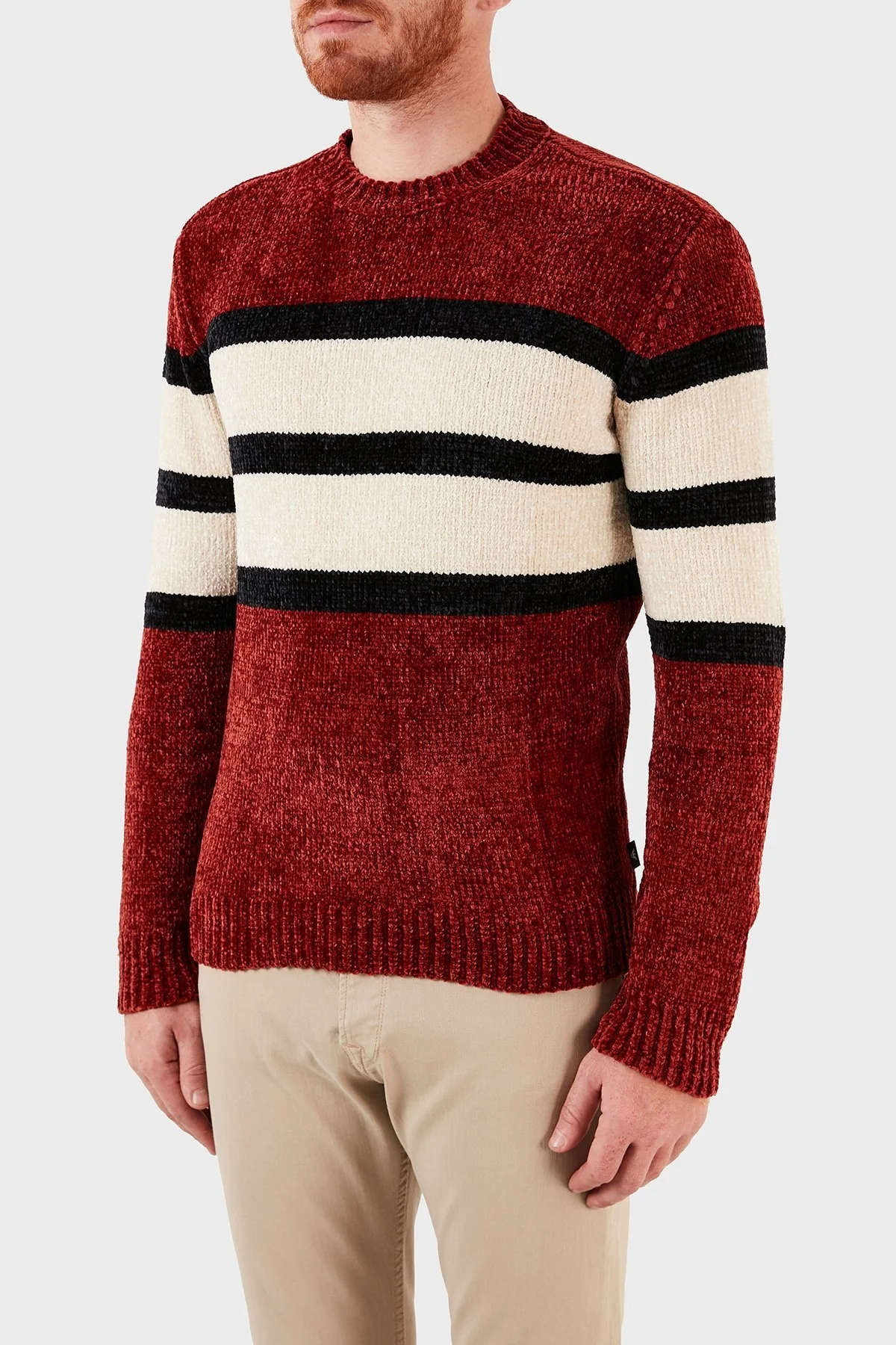 Emporio Armani Erkek Kazak 6K1MU2 1MVSZ 0358 BORDO-BEJ - 3