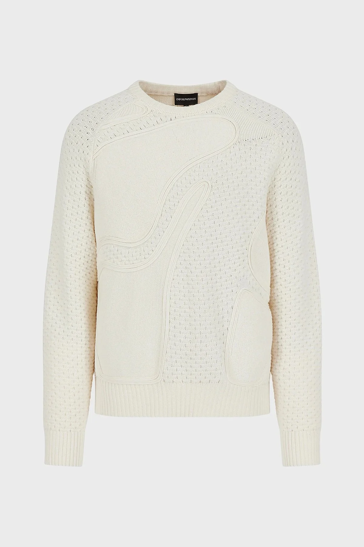 Emporio Armani Bisiklet Yaka Yün Karışımlı Erkek Kazak 6K1MV3 1M03Z 0102 BEYAZ - 6