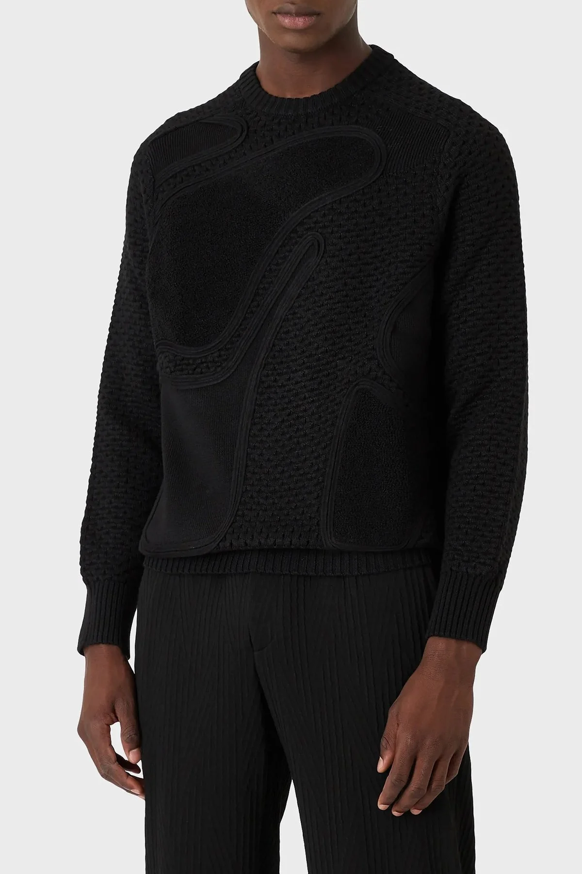 Emporio Armani Bisiklet Yaka Yün Karışımlı Erkek Kazak 6K1MV3 1M03Z 0999 SİYAH - 1