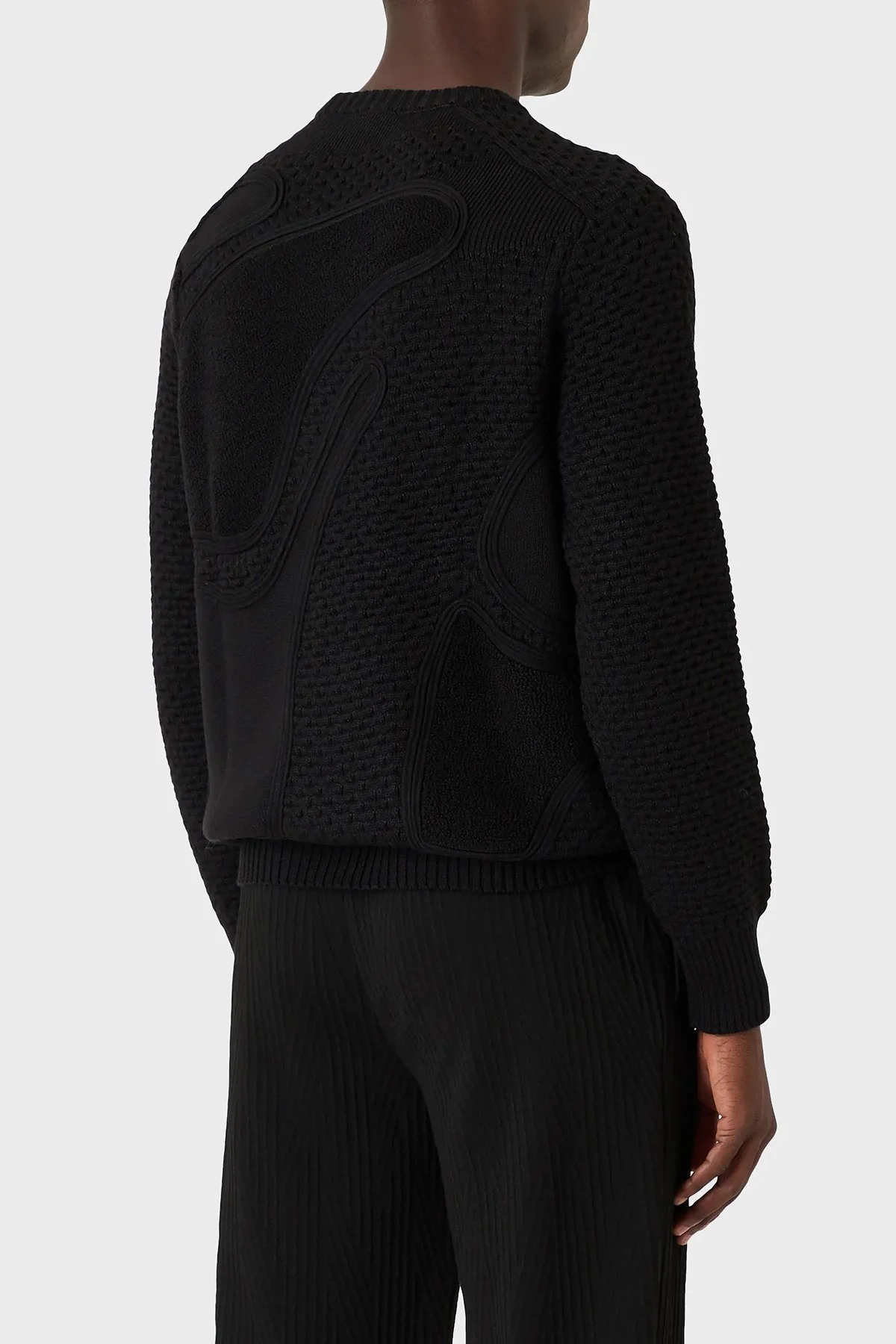 Emporio Armani Bisiklet Yaka Yün Karışımlı Erkek Kazak 6K1MV3 1M03Z 0999 SİYAH - 2