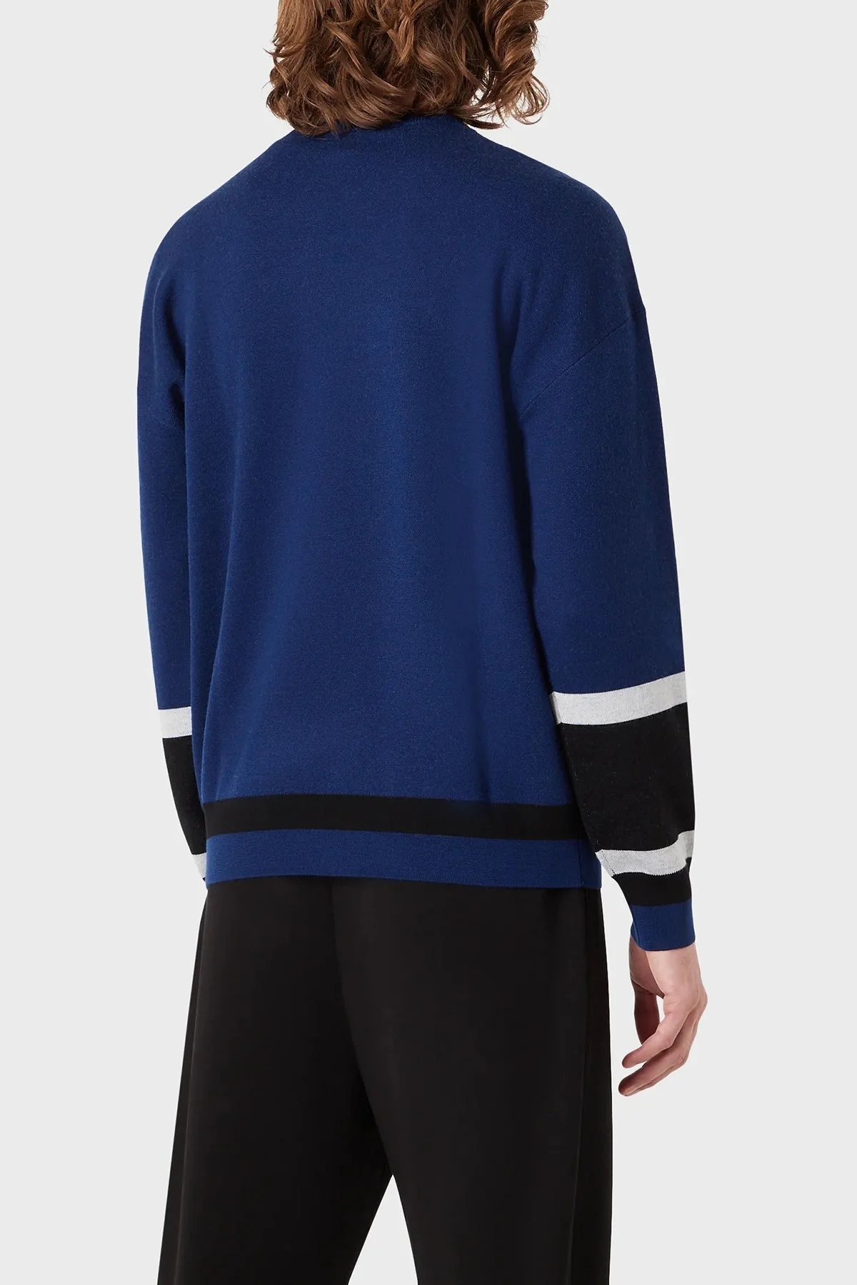 Emporio Armani Logo Baskılı Bisiklet Yaka % 100 Yün Erkek Kazak 6K1MXA 1MSRZ 0938 SAKS - 3