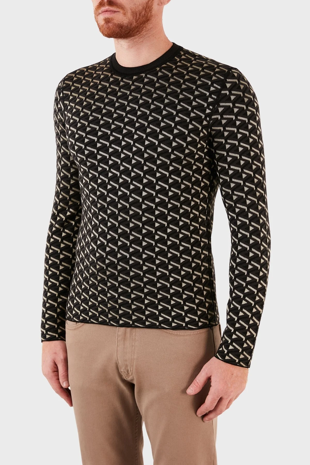 Emporio Armani Erkek Kazak 6K1MYA 1MFCZ F053 YEŞİL-BEJ - 3