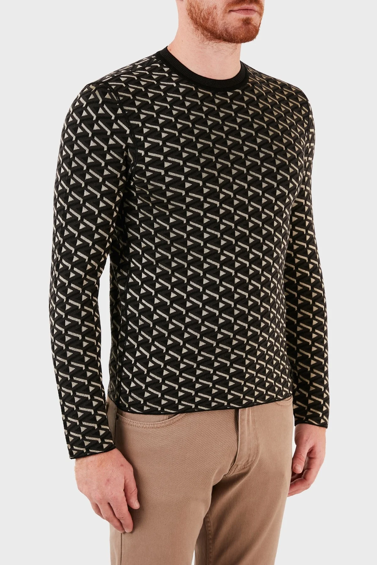 Emporio Armani Erkek Kazak 6K1MYA 1MFCZ F053 YEŞİL-BEJ - 4