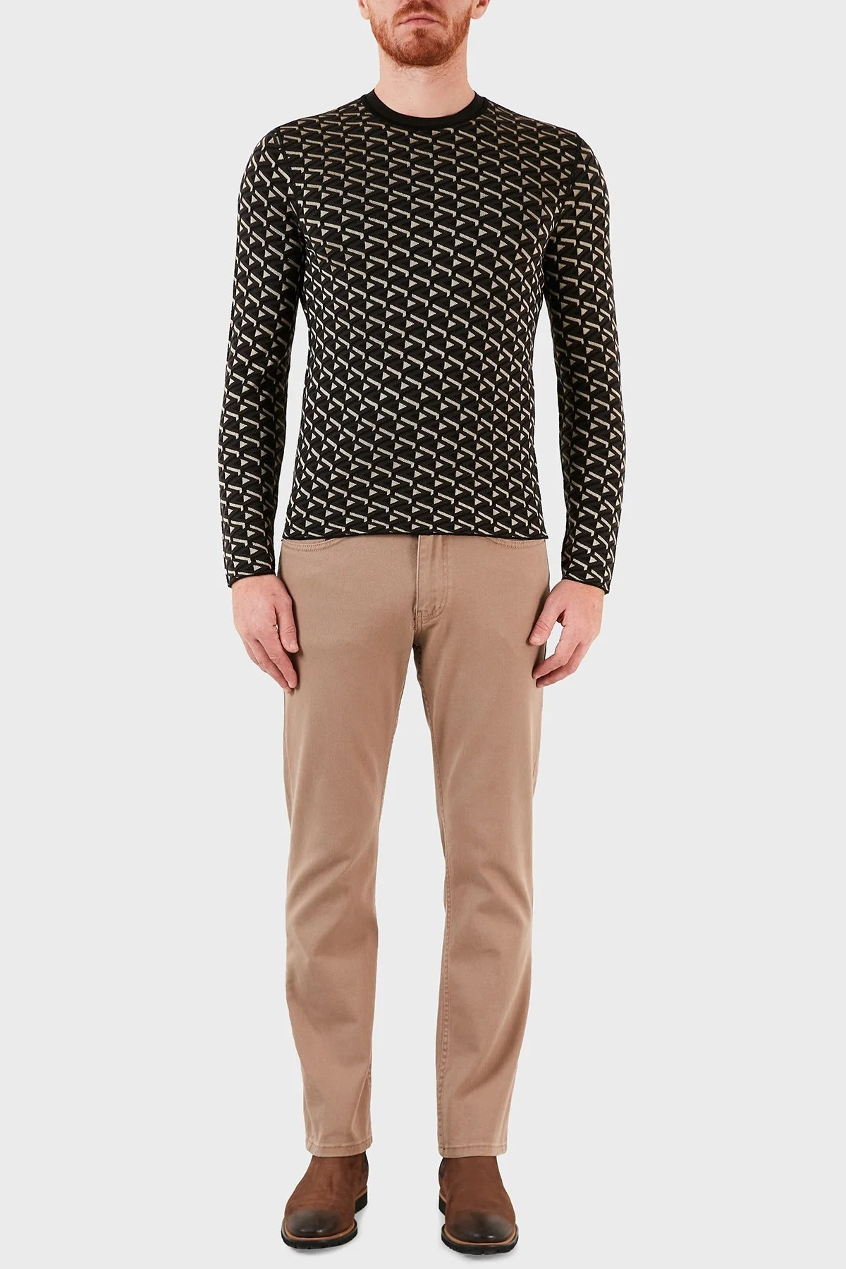 Emporio Armani Erkek Kazak 6K1MYA 1MFCZ F053 YEŞİL-BEJ - 5