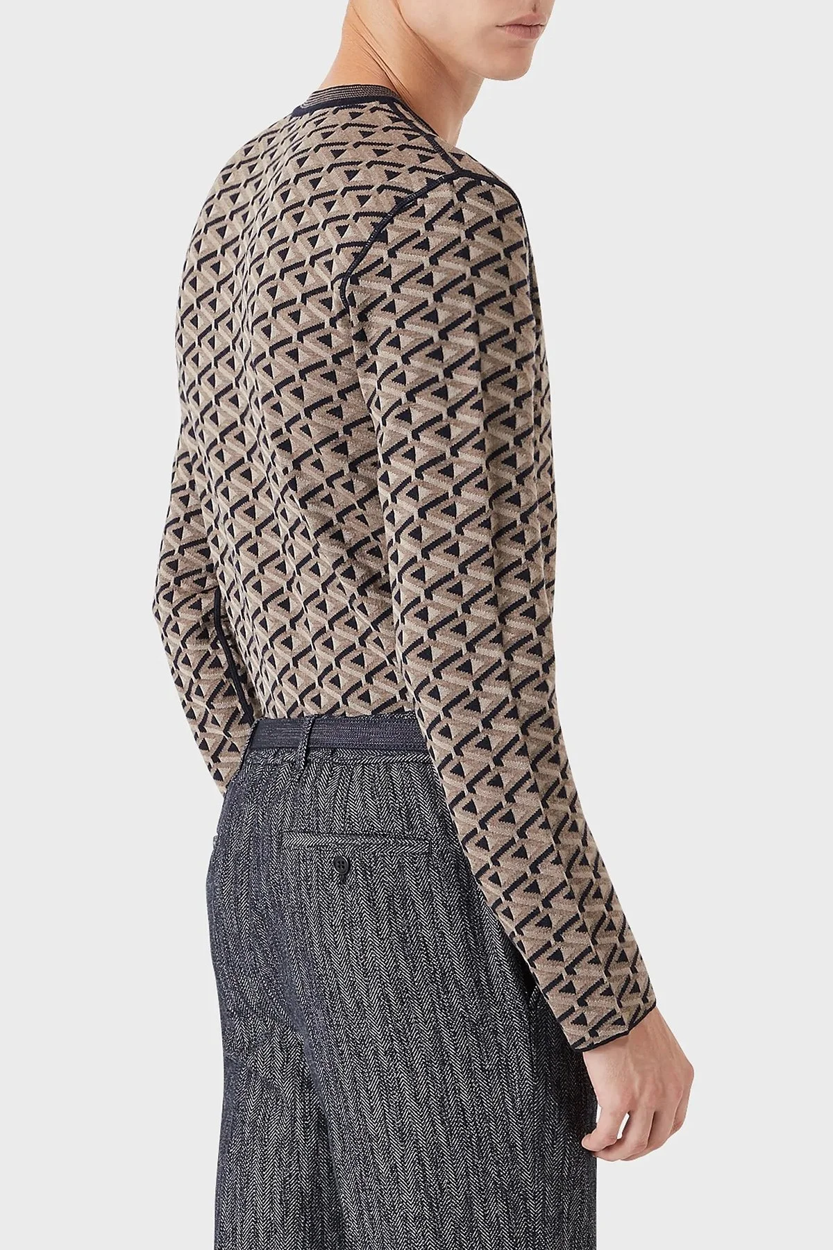 Emporio Armani Bisiklet Yaka Yün Karışımlı Erkek Kazak 6K1MYA 1MFCZ F914 LACİVERT - 2