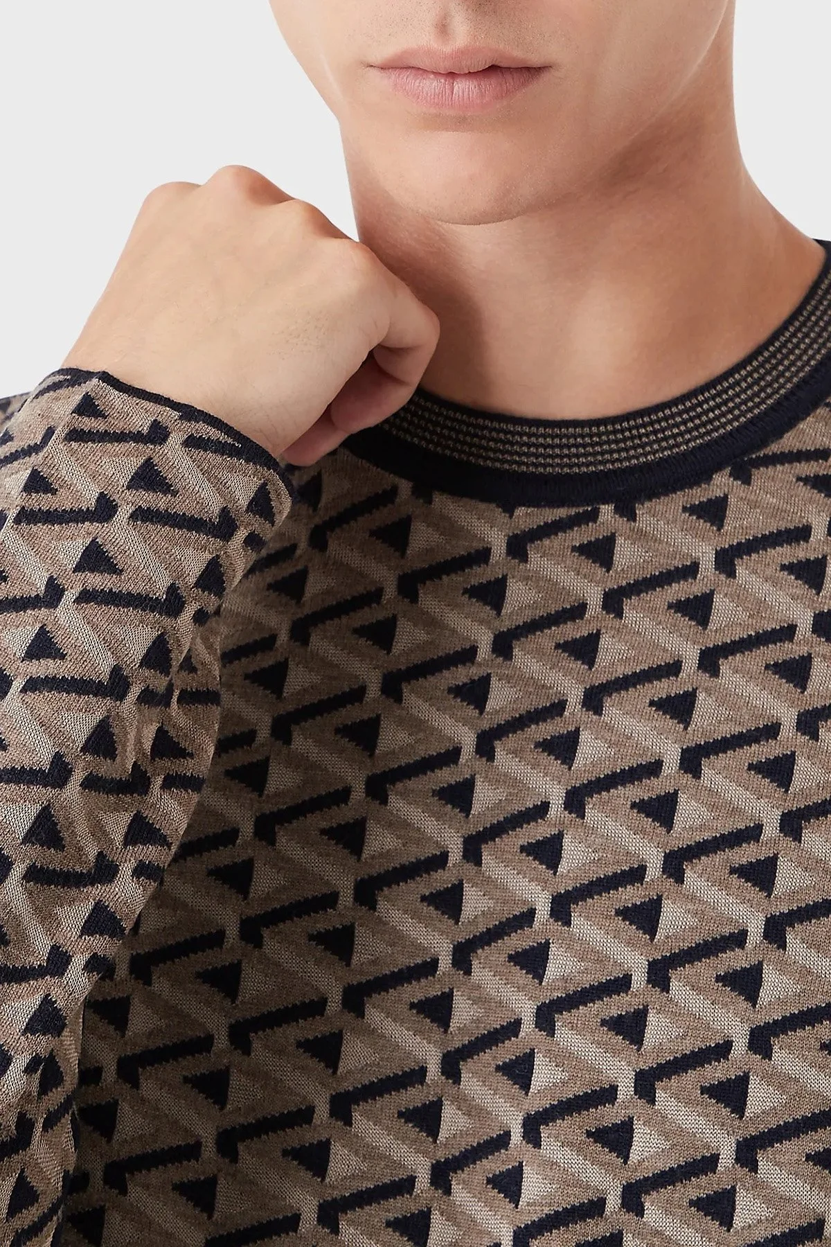 Emporio Armani Bisiklet Yaka Yün Karışımlı Erkek Kazak 6K1MYA 1MFCZ F914 LACİVERT - 3