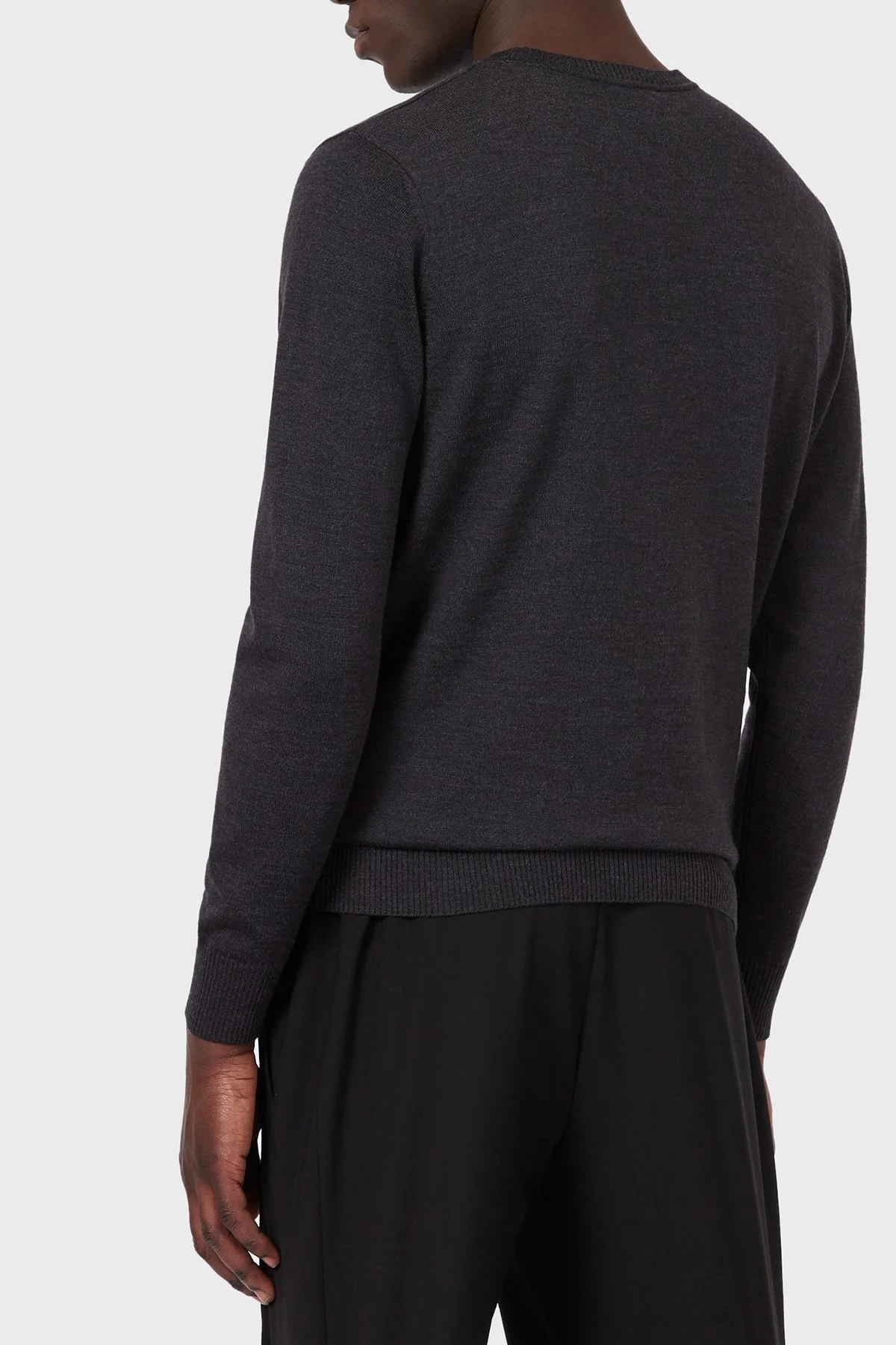 Emporio Armani Baskılı Bisiklet Yaka % 100 Yün Triko Erkek Kazak S 3K1MXB 1MDBZ 0631 ANTRASİT - 2