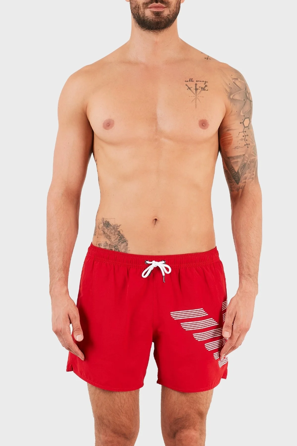 Emporio Armani Baskılı Belden Bağlamalı Erkek Mayo Short S 211740 1P427 06574 KIRMIZI - 1