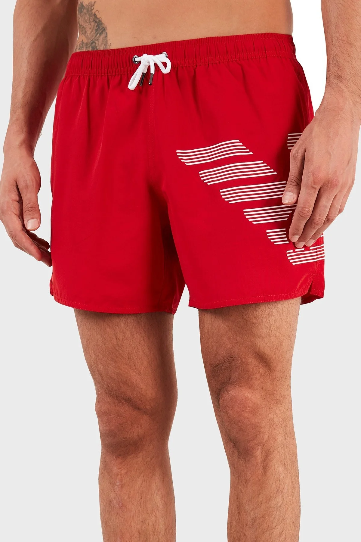 Emporio Armani Baskılı Belden Bağlamalı Erkek Mayo Short S 211740 1P427 06574 KIRMIZI - 4