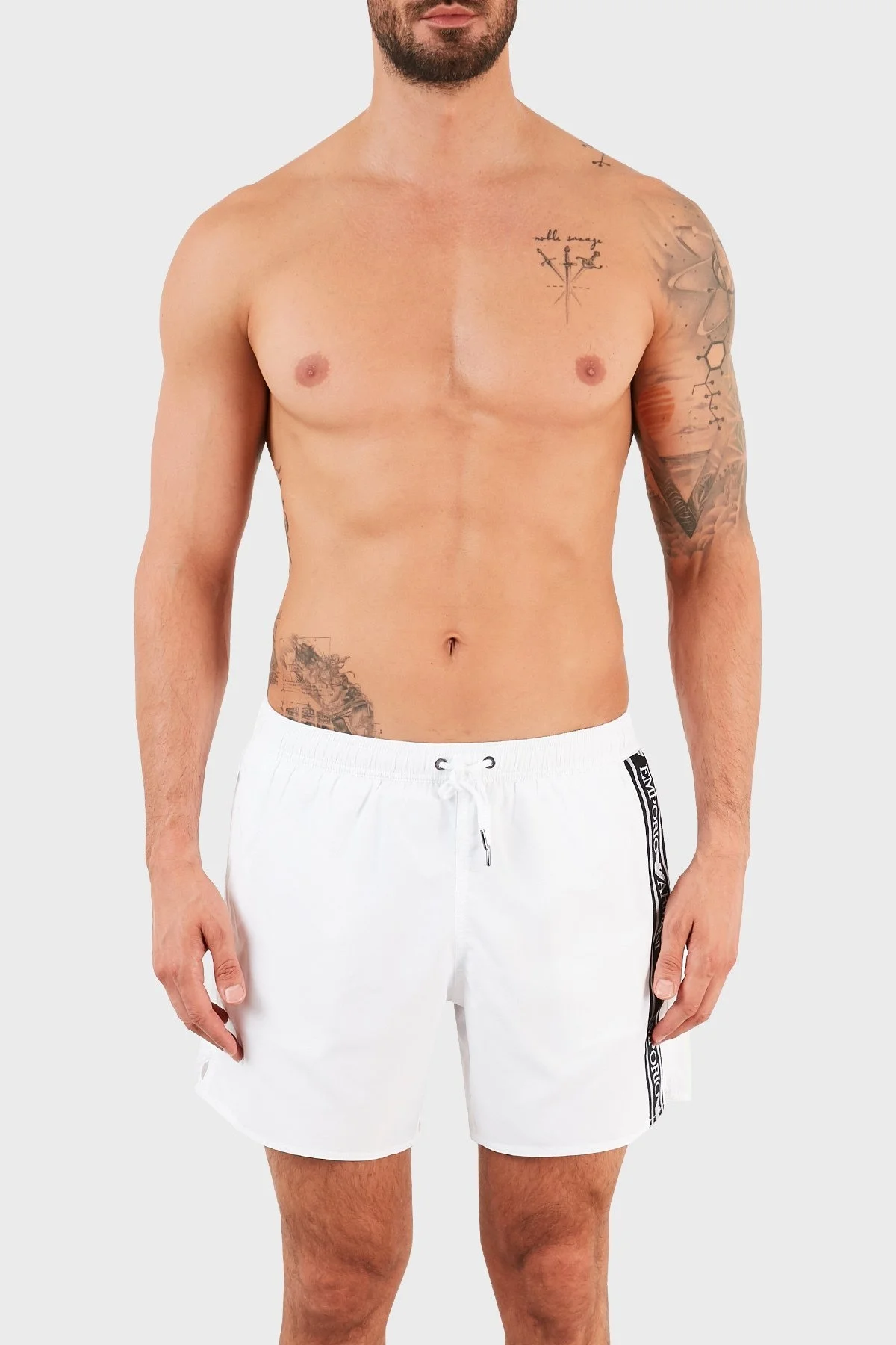 Emporio Armani Belden Bağlamalı Cepli Erkek Mayo Short S 211740 1P443 00010 BEYAZ - 1
