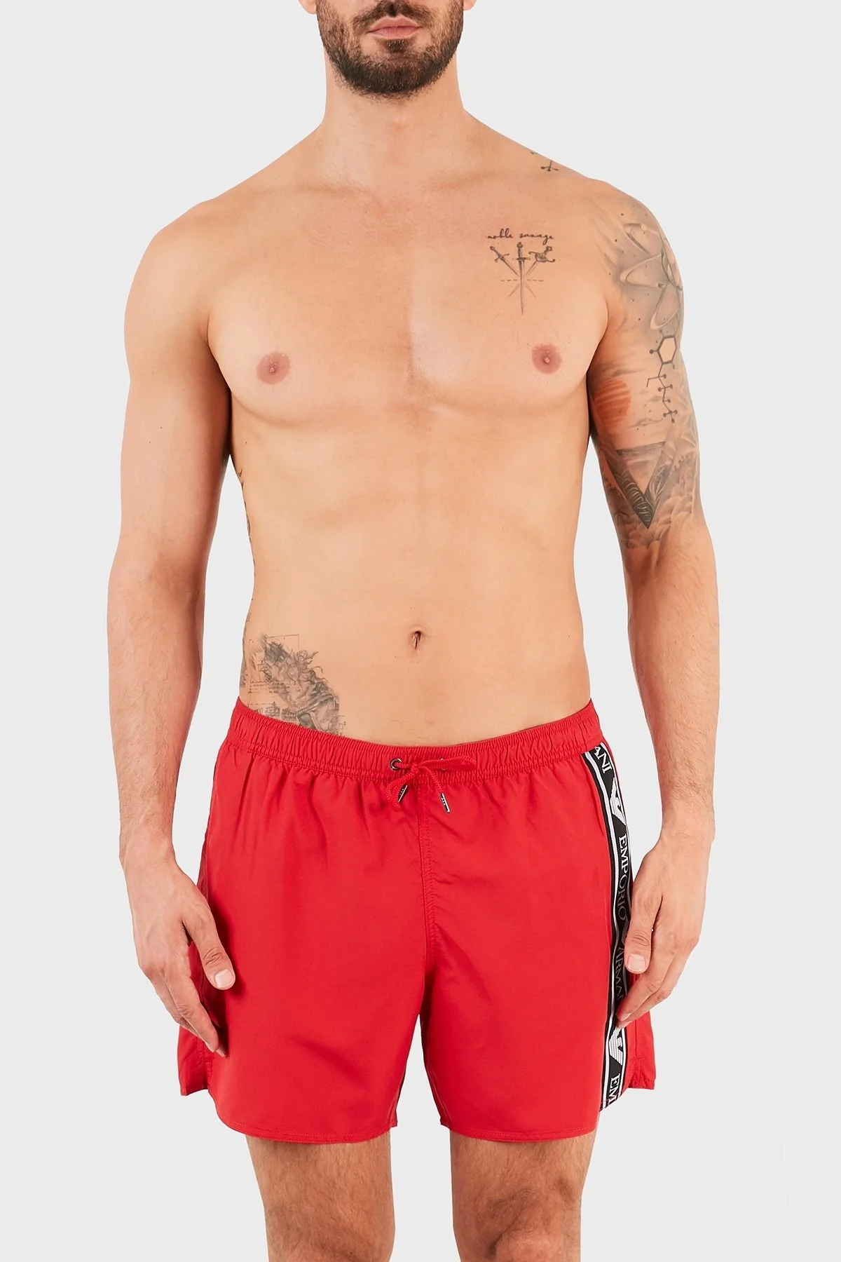 Emporio Armani Belden Bağlamalı Cepli Erkek Mayo Short S 211740 1P443 06574 KIRMIZI - 1