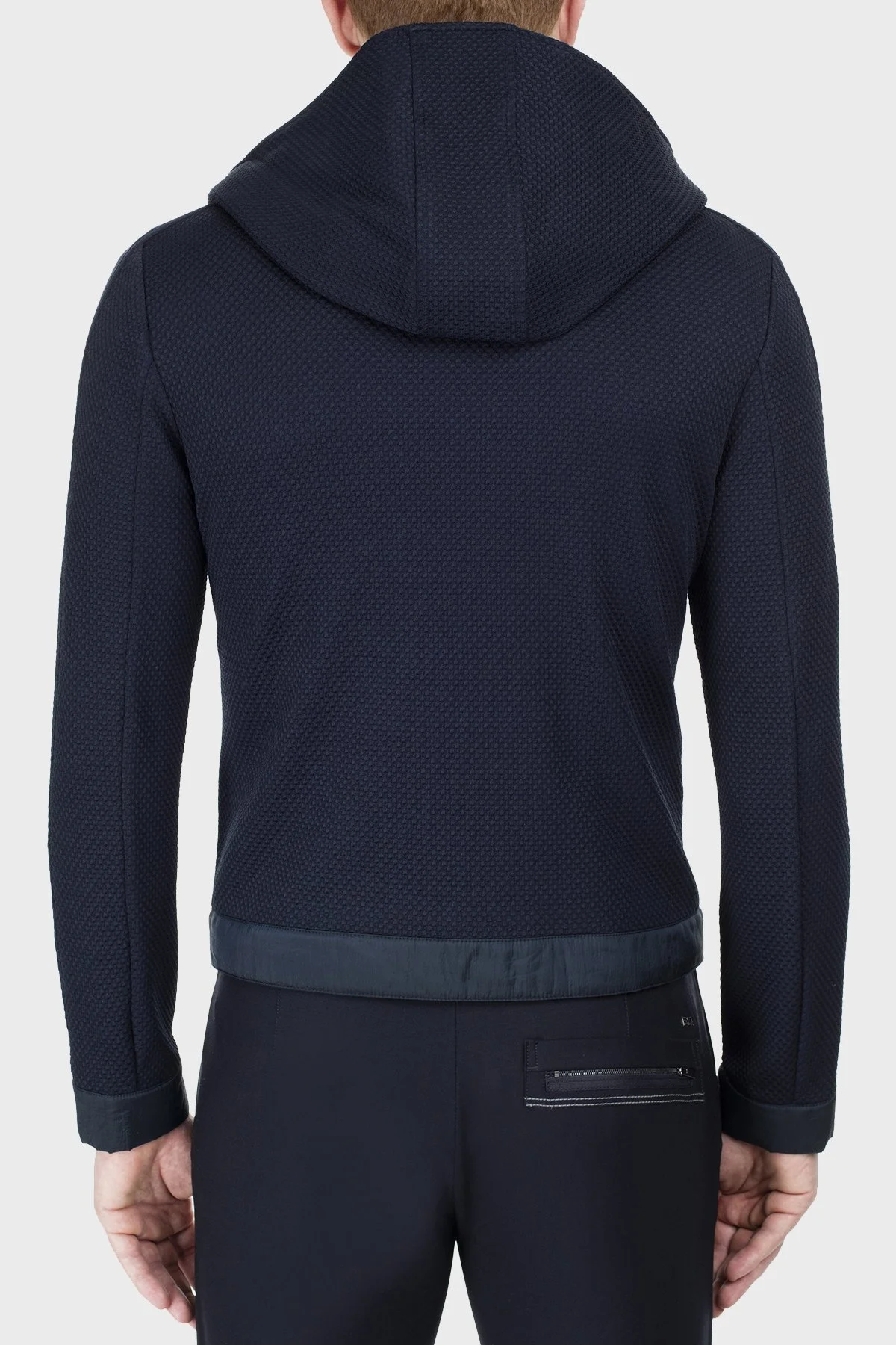 Emporio Armani Yün Karışımlı Kapüşonlu Fermuarlı Erkek Mont 51R410 51492 921 LACİVERT - 9