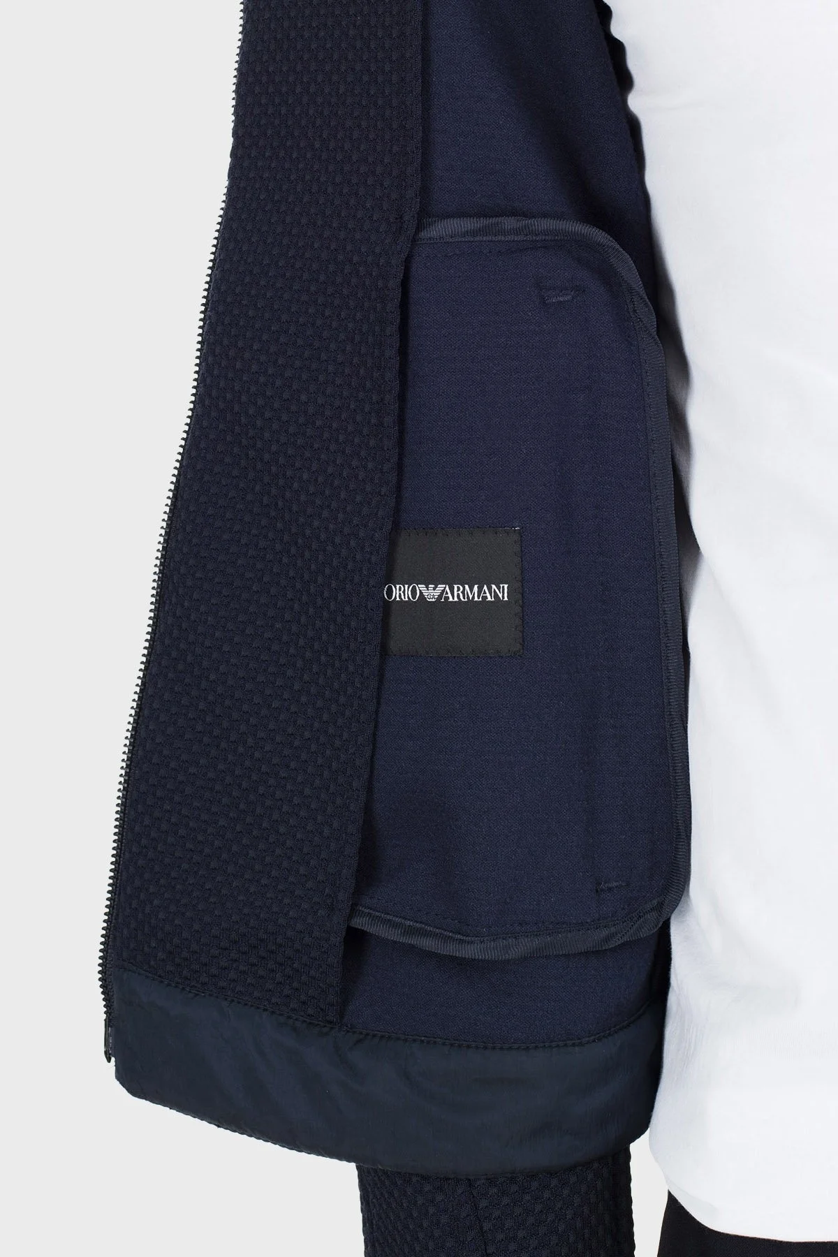 Emporio Armani Yün Karışımlı Kapüşonlu Fermuarlı Erkek Mont 51R410 51492 921 LACİVERT - 11