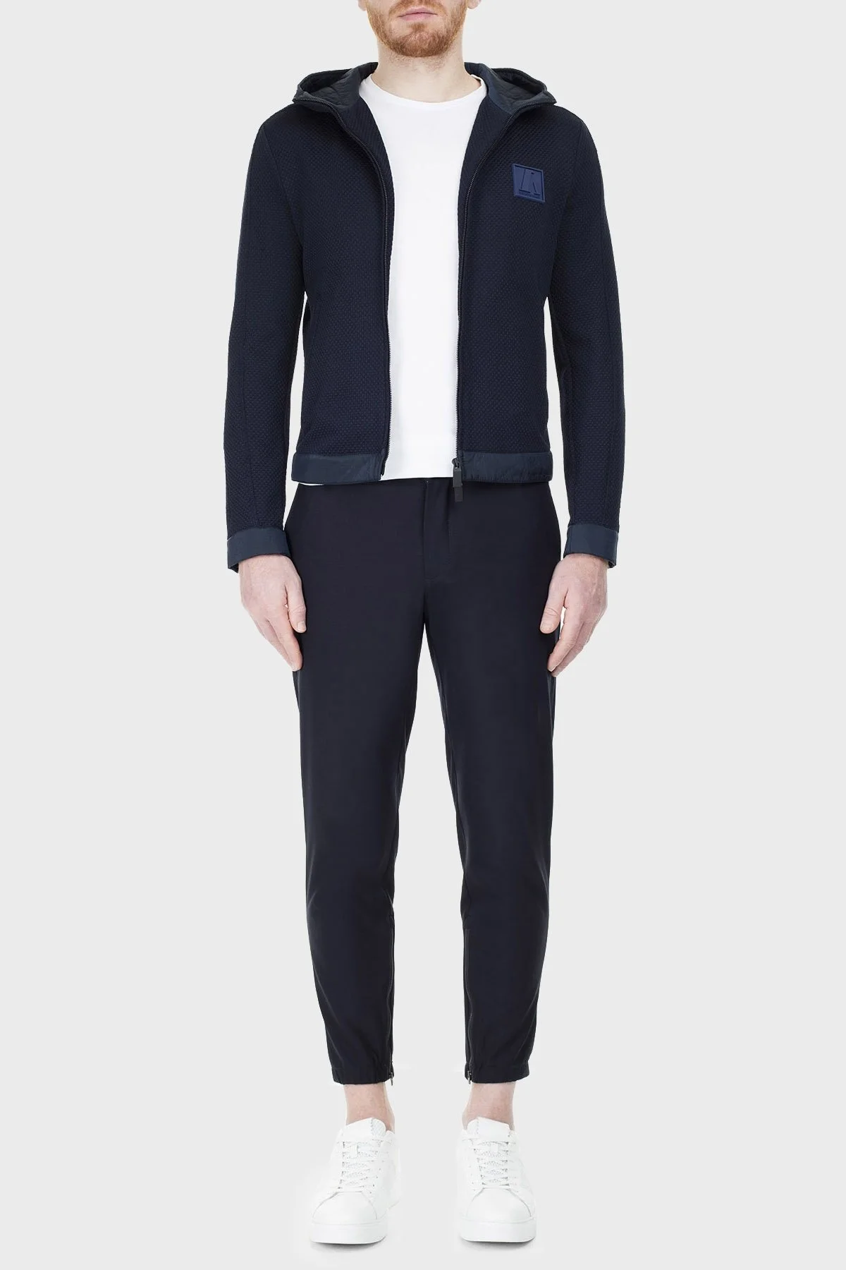 Emporio Armani Yün Karışımlı Kapüşonlu Fermuarlı Erkek Mont 51R410 51492 921 LACİVERT - 12