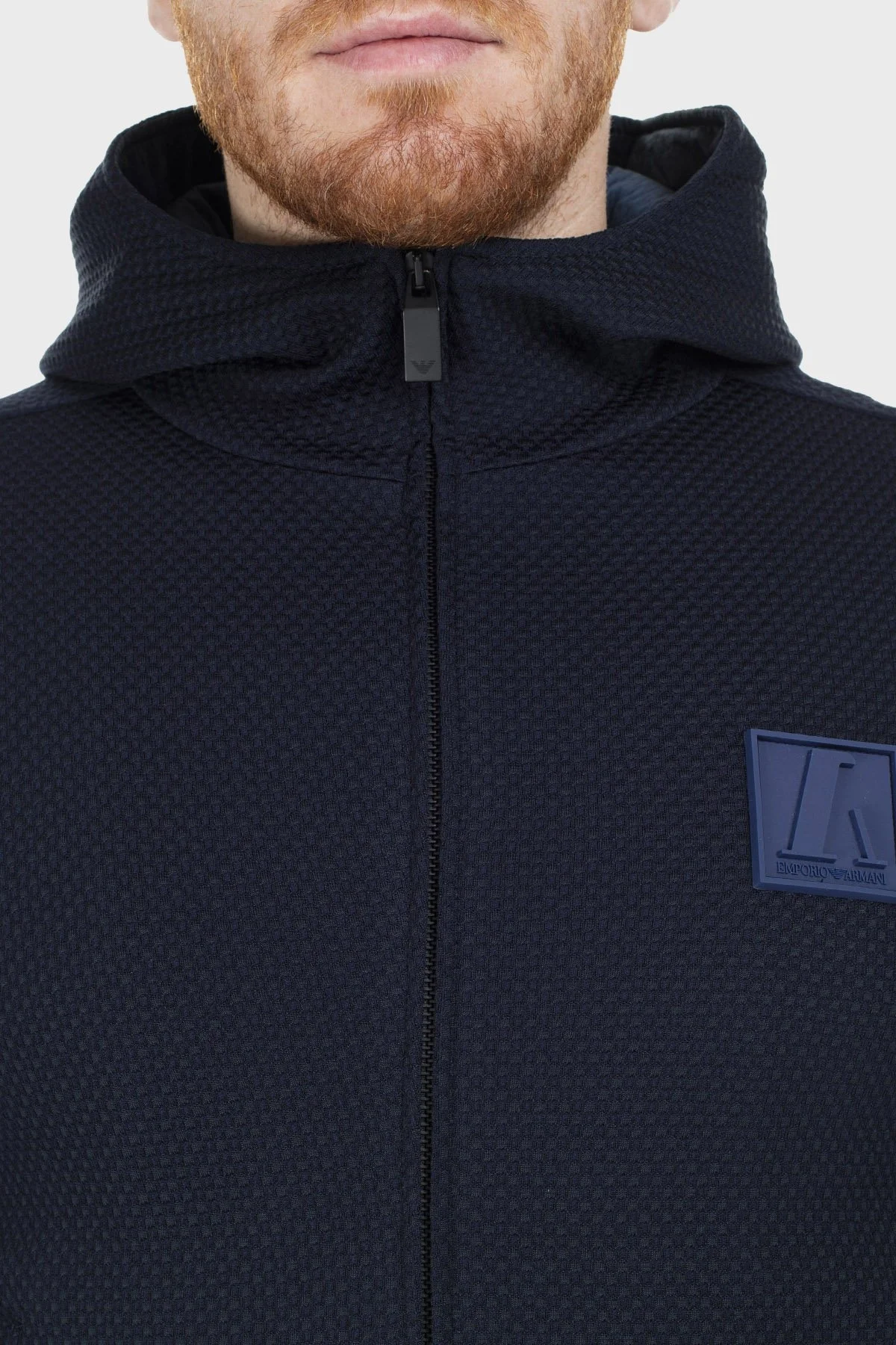 Emporio Armani Yün Karışımlı Kapüşonlu Fermuarlı Erkek Mont 51R410 51492 921 LACİVERT - 13