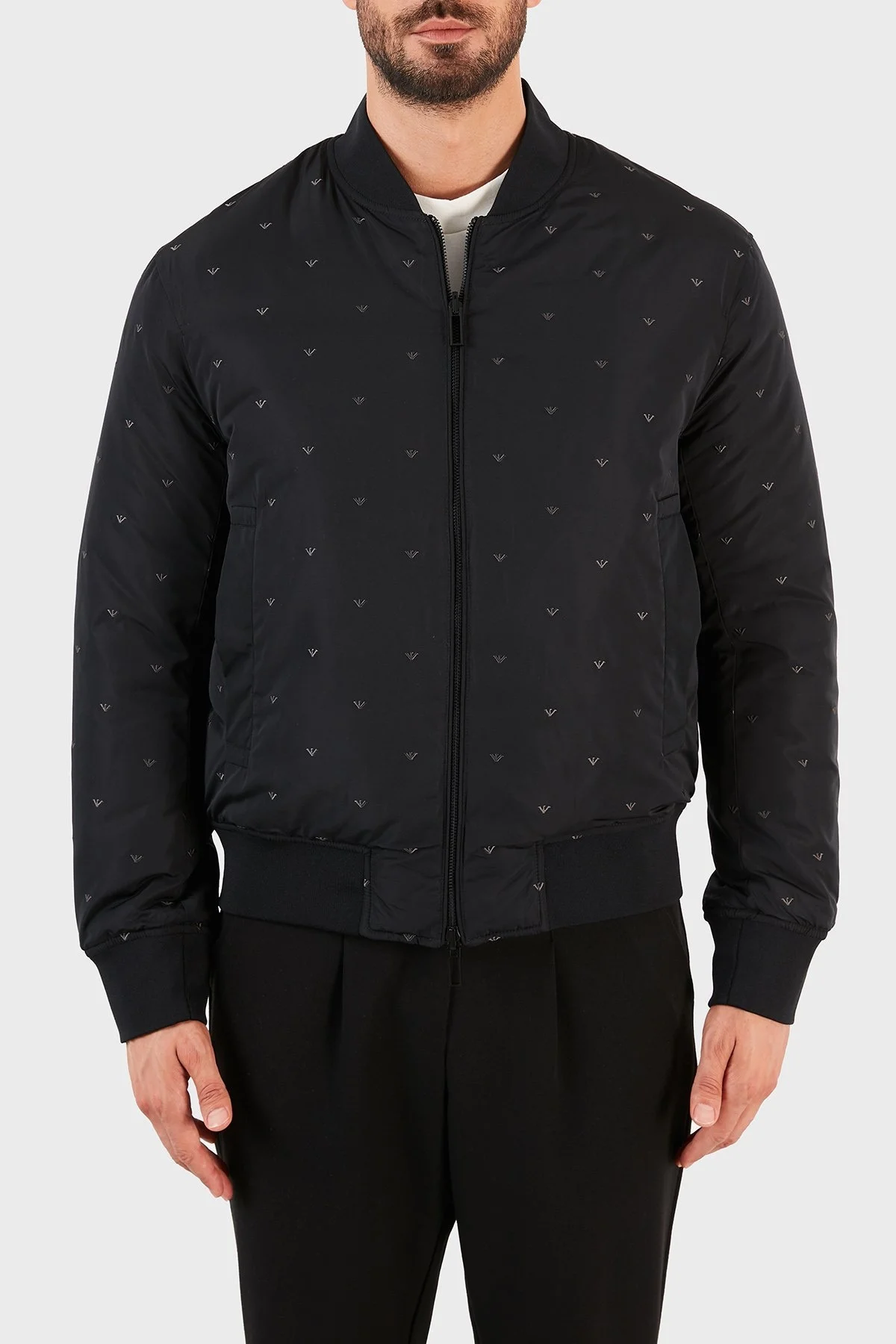 Emporio Armani Çift Taraflı Dik Yaka Cepli Erkek Mont 6K1B96 1NPEZ 0025 SİYAH - 1