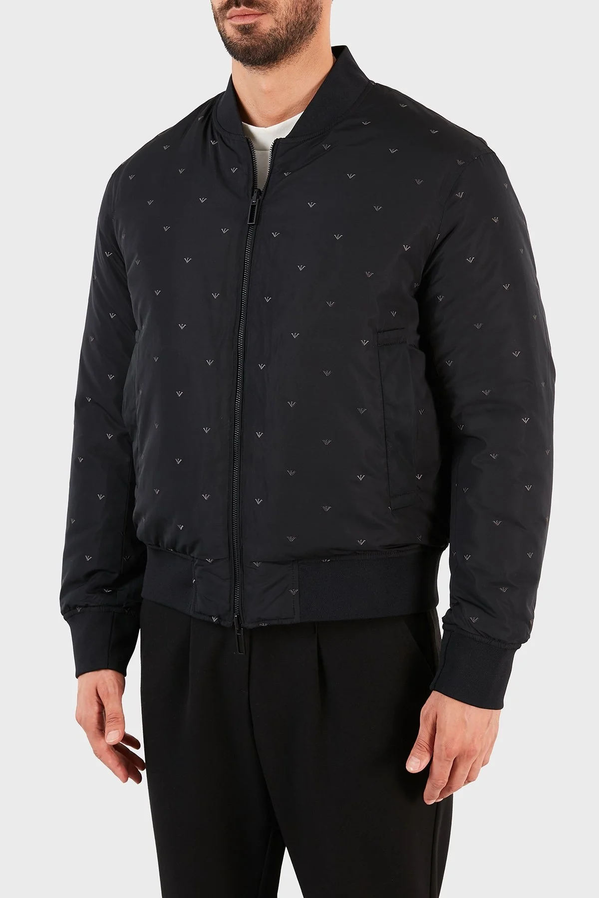 Emporio Armani Çift Taraflı Dik Yaka Cepli Erkek Mont 6K1B96 1NPEZ 0025 SİYAH - 4