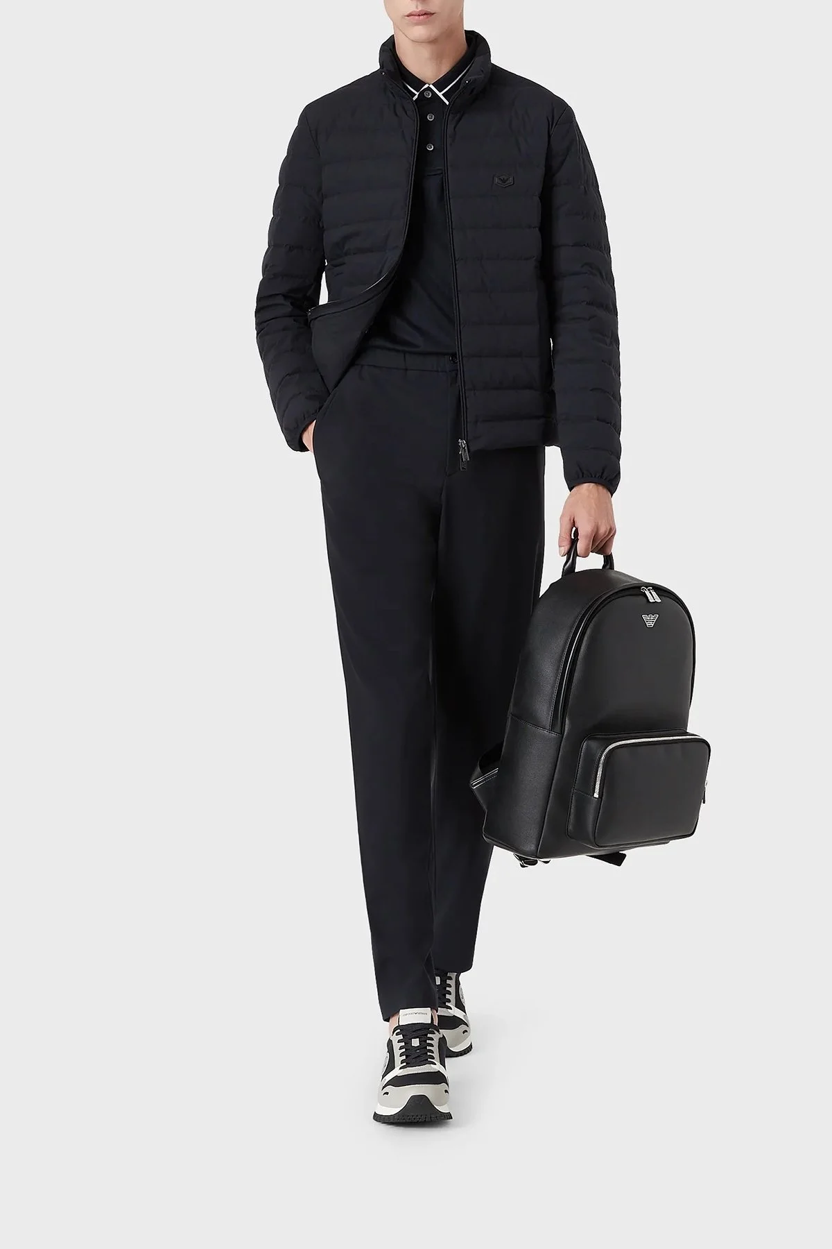 Emporio Armani Dik Yaka Cepli Şişme Erkek Mont 8N1BQ2 1NLRZ 0920 LACİVERT - 2