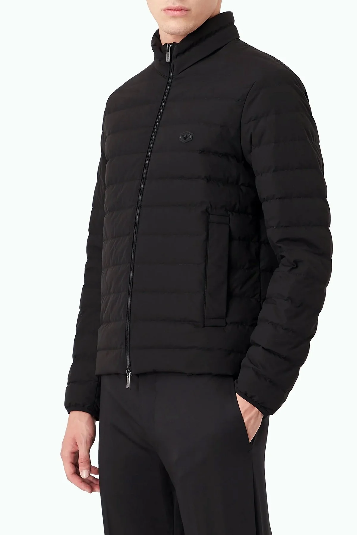 Emporio Armani Dik Yaka Cepli Şişme Erkek Mont 8N1BQ2 1NLRZ 0999 SİYAH - 1