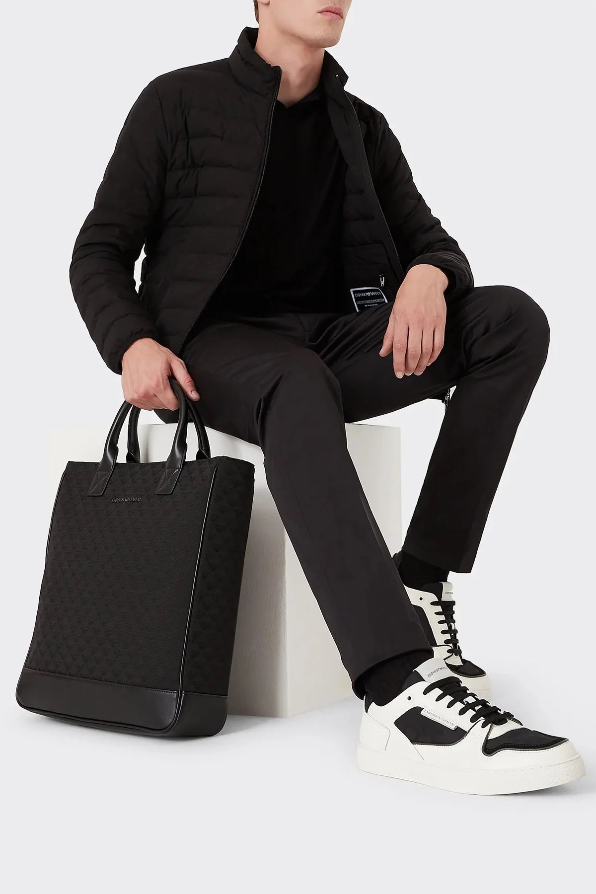 Emporio Armani Dik Yaka Cepli Şişme Erkek Mont 8N1BQ2 1NLRZ 0999 SİYAH - 2