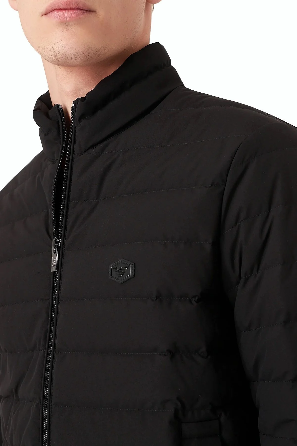 Emporio Armani Dik Yaka Cepli Şişme Erkek Mont 8N1BQ2 1NLRZ 0999 SİYAH - 4