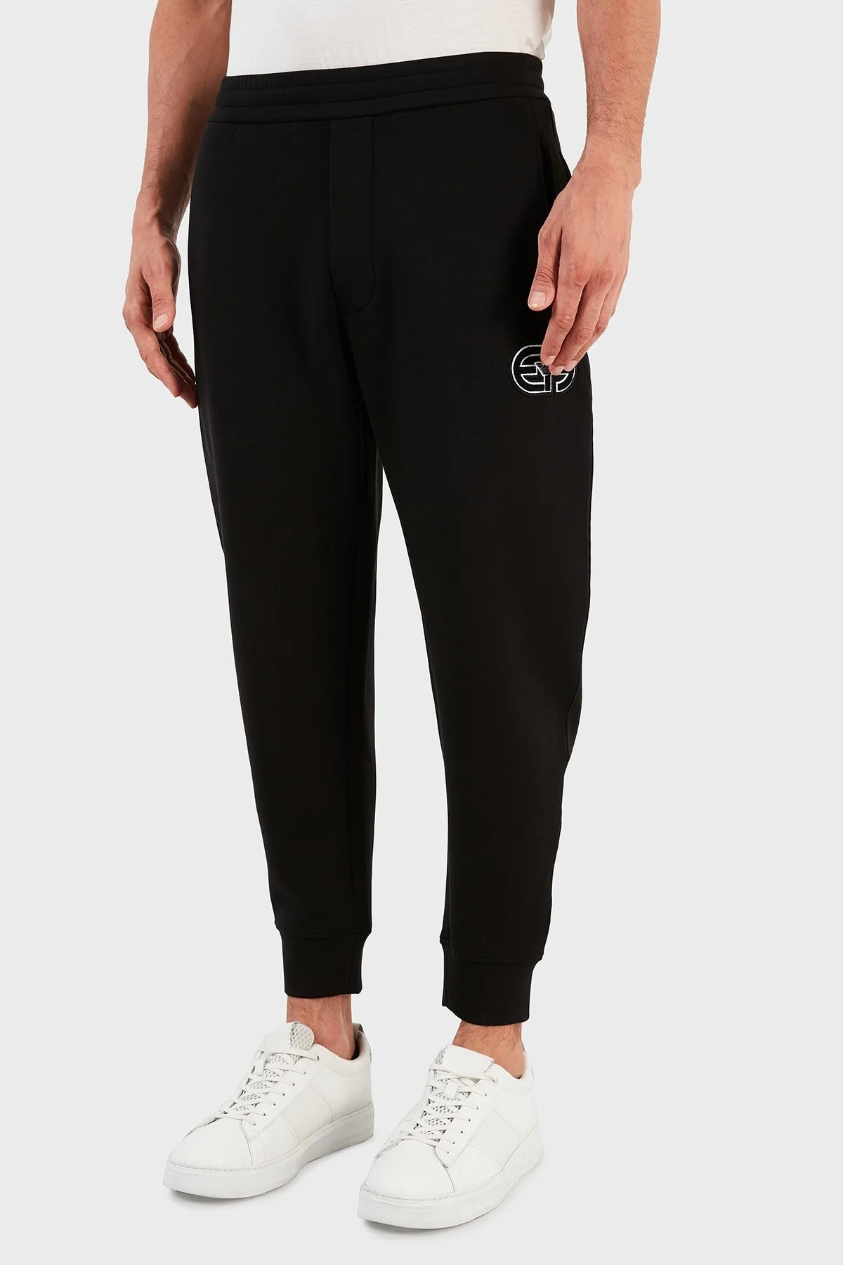 Emporio Armani Marka Logolu Beli Lastikli Cepli Pamuklu Erkek Pantolon 6K1P62 1JHSZ 0999 SİYAH - 4