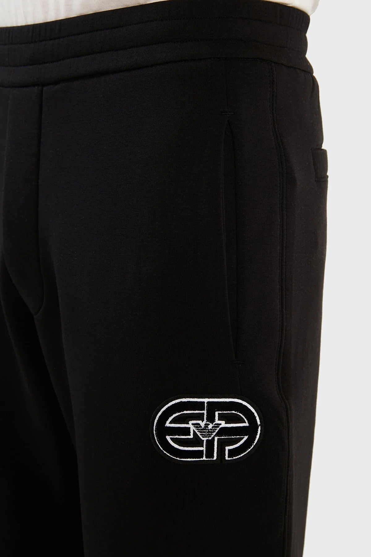 Emporio Armani Marka Logolu Beli Lastikli Cepli Pamuklu Erkek Pantolon 6K1P62 1JHSZ 0999 SİYAH - 5