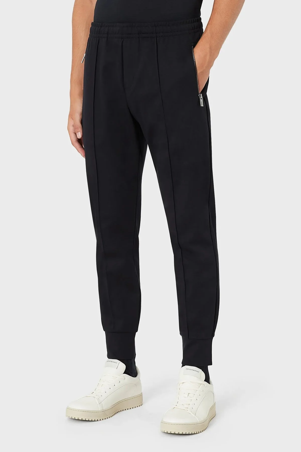 Emporio Armani Beli Lastikli Cepli Pamuklu Erkek Pantolon 8N1P72 1JBTZ 0920 LACİVERT - 2