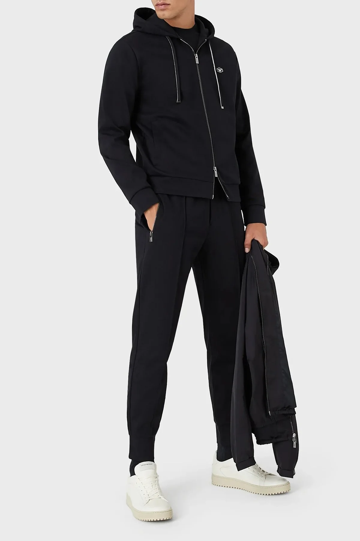 Emporio Armani Beli Lastikli Cepli Pamuklu Erkek Pantolon 8N1P72 1JBTZ 0920 LACİVERT - 6