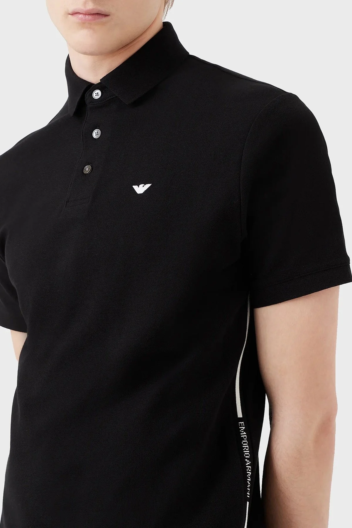 Emporio Armani % 100 Pamuk Regular Fit Erkek Polo T Shirt 3R1F67 1JCYZ 0093 SİYAH - 3