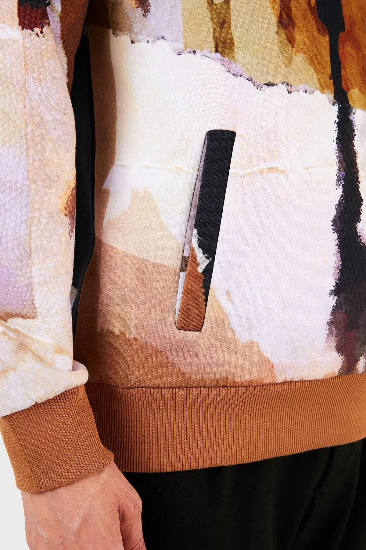 Emporio Armani Kapüşonlu Cepli % 100 Pamuk Erkek Sweat 6K1M6V 1JU2Z F405 TABA-SİYAH - 6