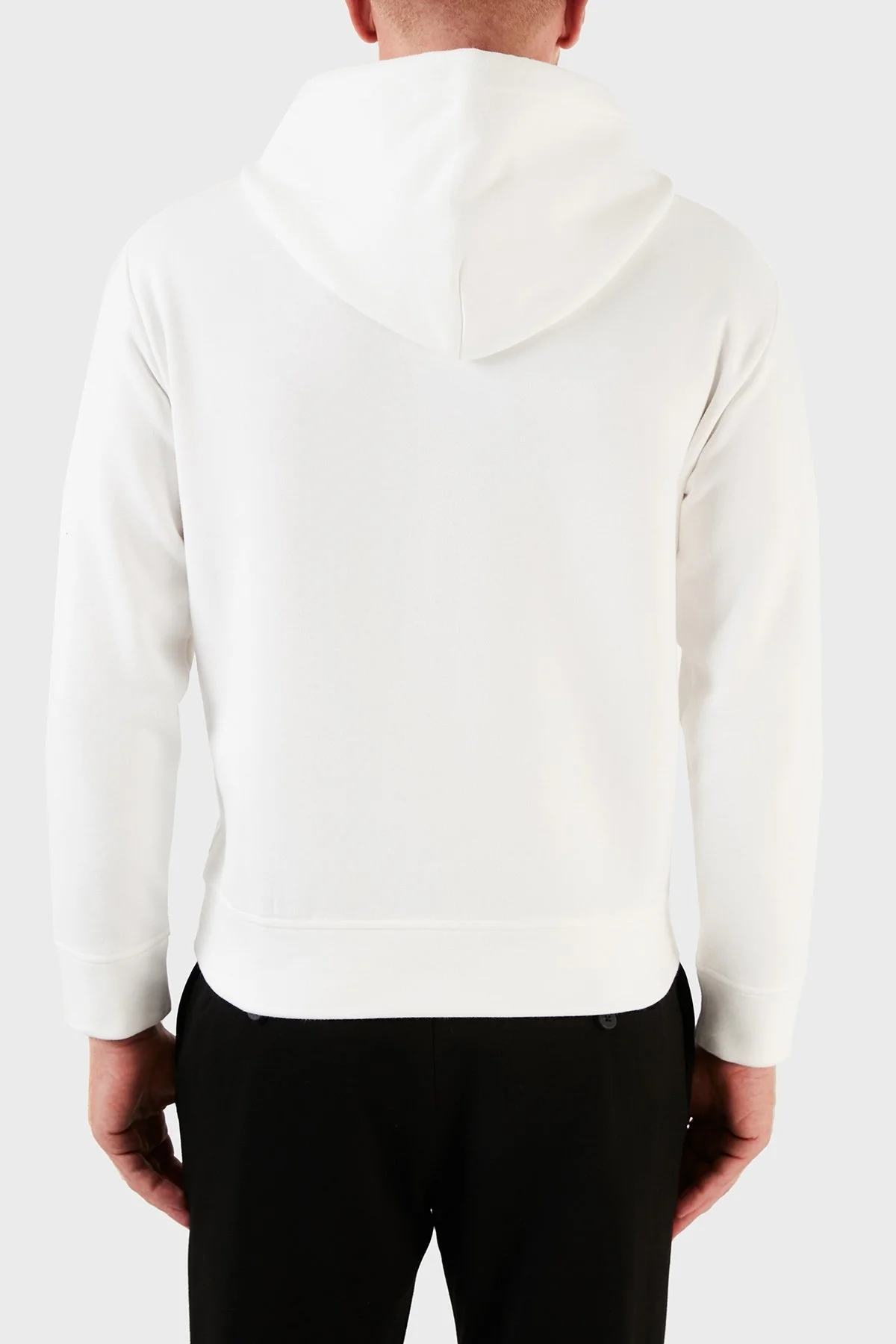 Emporio Armani Baskılı Kapüşonlu Regular Fit % 100 Pamuk Erkek Sweat 6K1M92 1JQKZ 0120 BEYAZ - 2