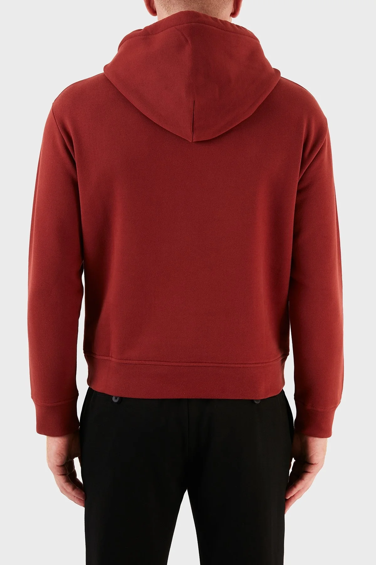 Emporio Armani Regular Fit Baskılı Kapüşonlu % 100 Pamuk Erkek Sweat 6K1M92 1JQKZ 0363 BORDO - 9