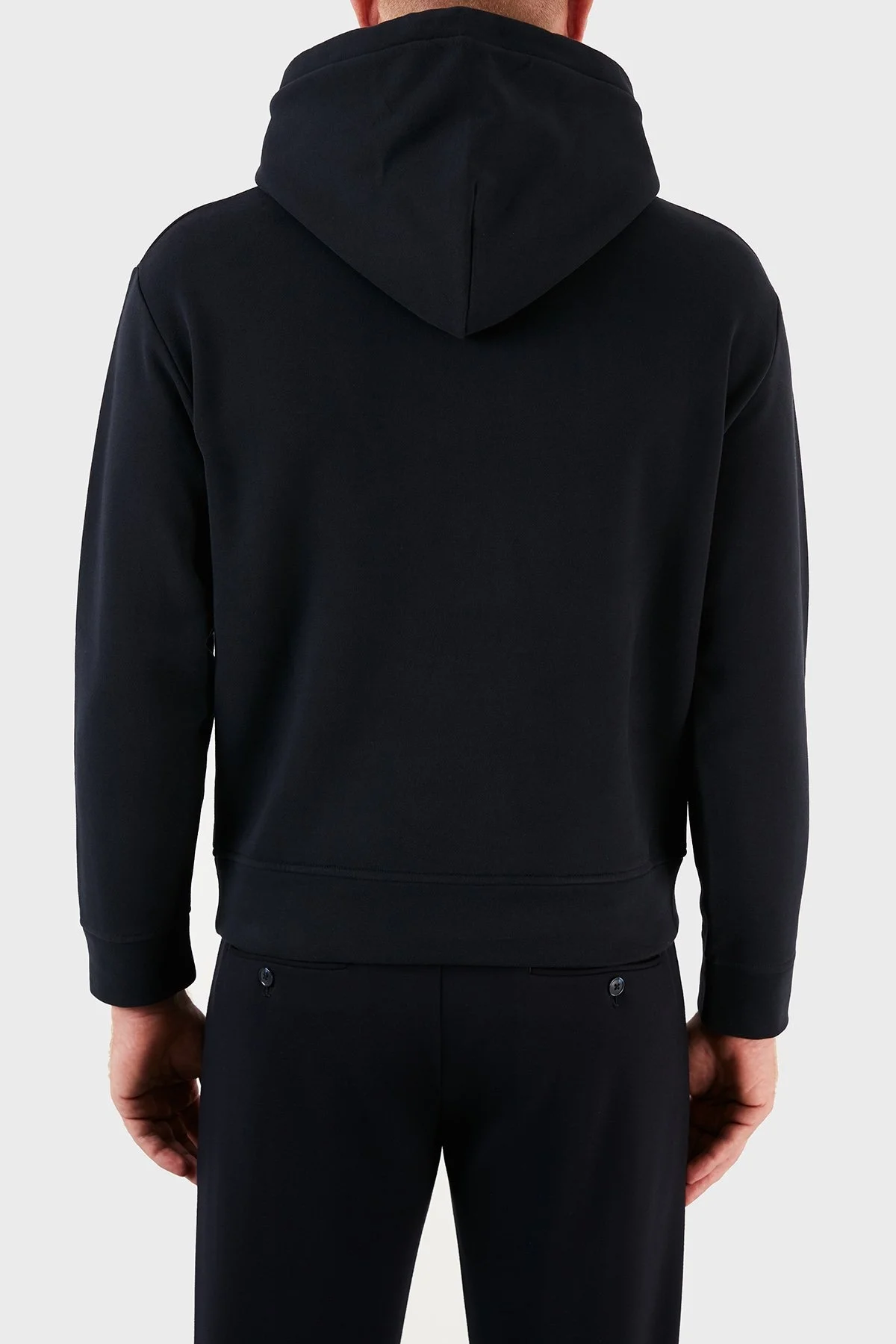 Emporio Armani Regular Fit Baskılı Kapüşonlu % 100 Pamuk Erkek Sweat 6K1M92 1JQKZ 0978 LACİVERT - 3