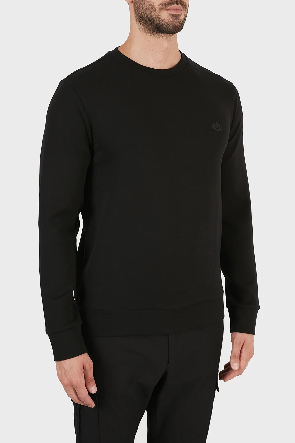 Emporio Armani Regular Fit Bisiklet Yaka Pamuklu Erkek Sweat 8N1MD1 1JHSZ 0999 SİYAH - 4