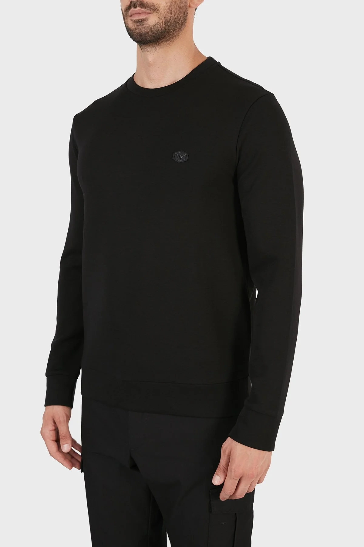 Emporio Armani Regular Fit Bisiklet Yaka Pamuklu Erkek Sweat 8N1MD1 1JHSZ 0999 SİYAH - 8