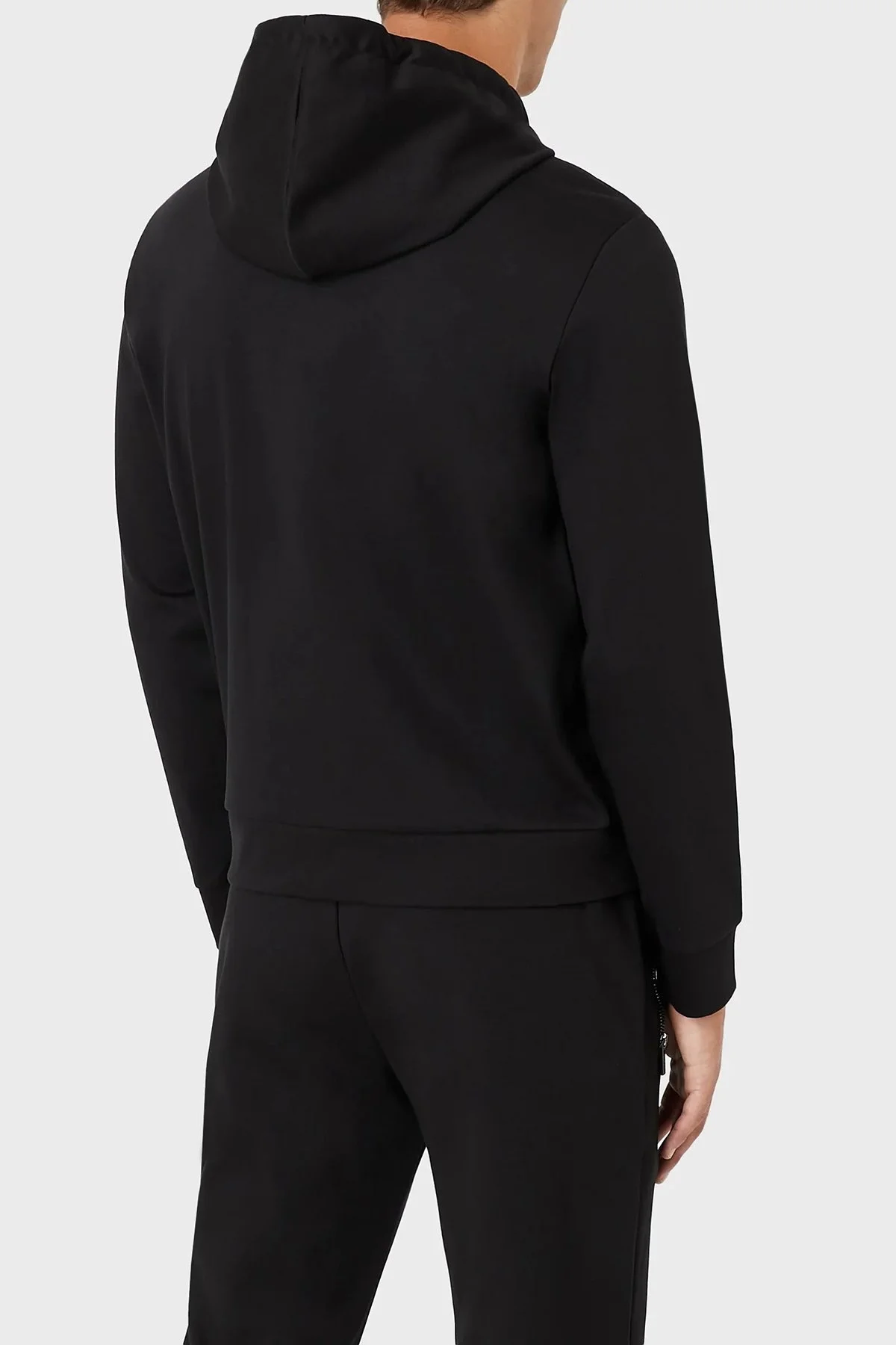Emporio Armani Kapüşonlu Cepli Fermuarlı Pamuklu Erkek Sweat 8N1MG0 1JBTZ 0999 SİYAH - 3