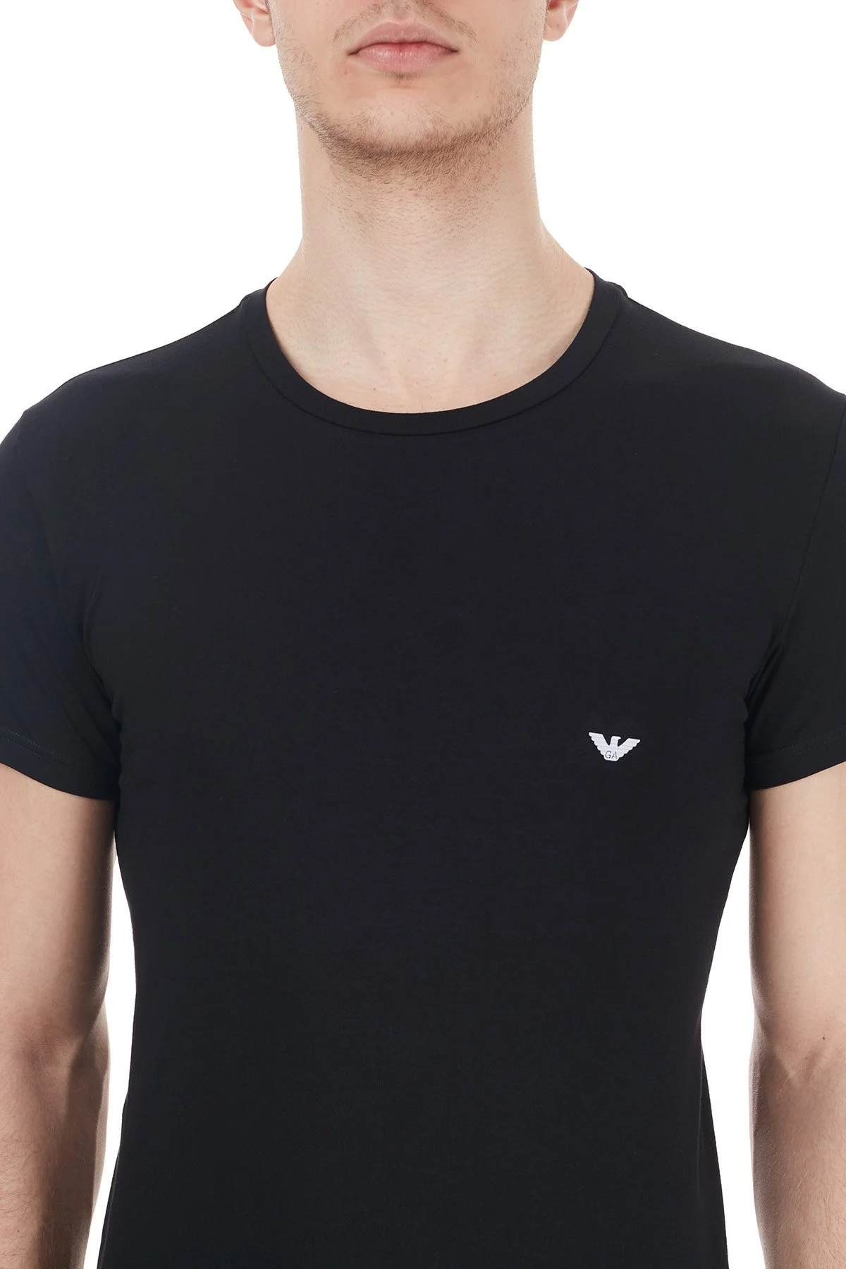 Emporio Armani Slim Fit Bisiklet Yaka Pamuklu Erkek T Shirt 111035 CC729 00020 SİYAH - 6