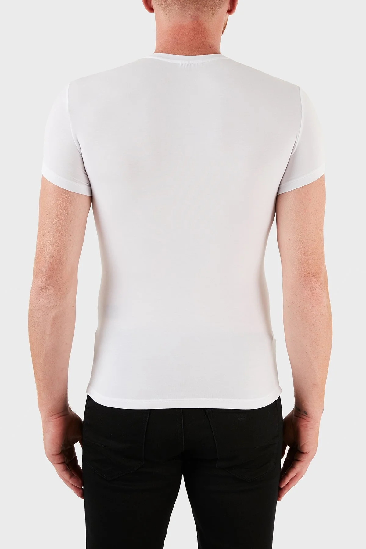 Emporio Armani Slim Fit Marka Logolu V Yaka Erkek T Shirt 111342 1A511 00010 BEYAZ - 2