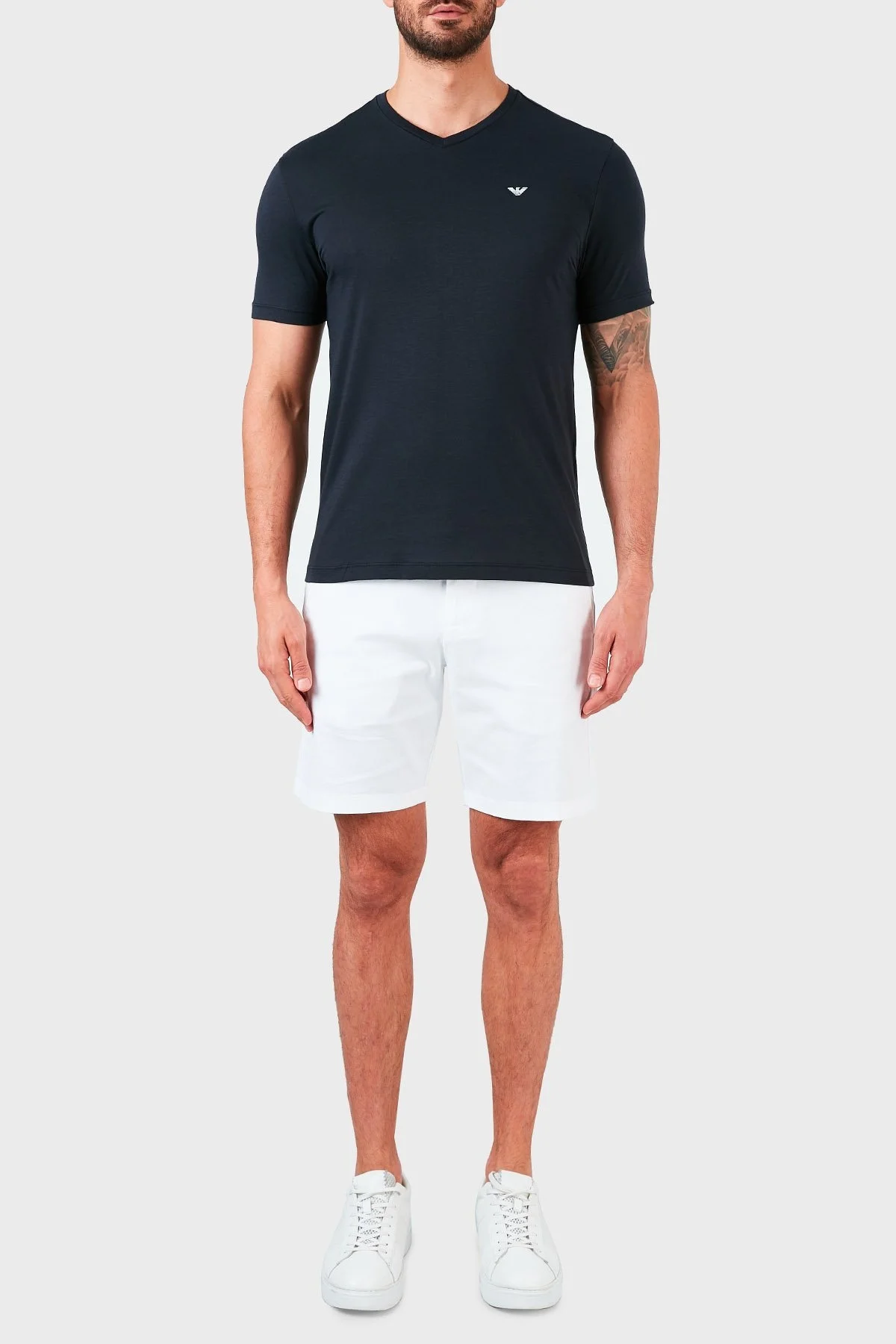 Emporio Armani V Yaka % 100 Pamuk 2 Pack Erkek T Shirt 8N1D62 1JNQZ 0939 LACİVERT - 5