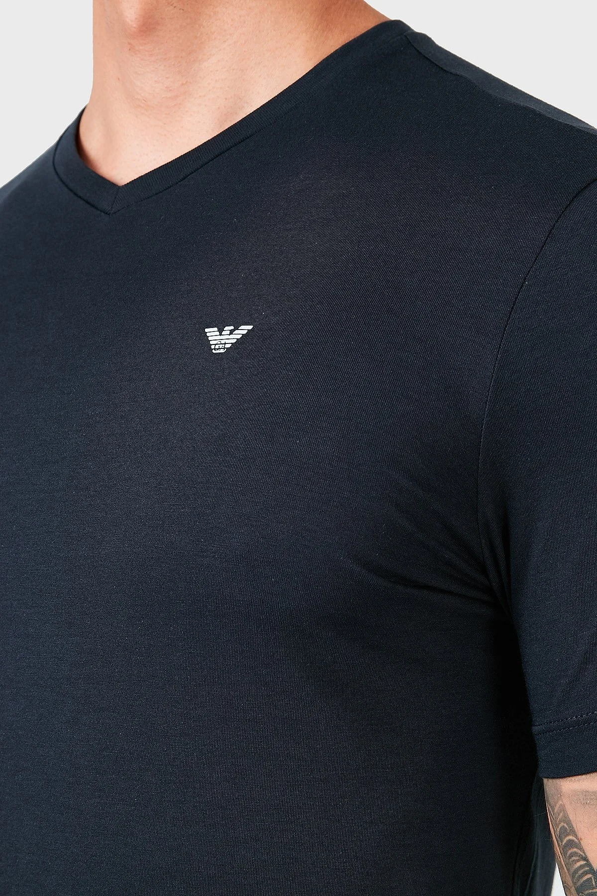 Emporio Armani V Yaka % 100 Pamuk 2 Pack Erkek T Shirt 8N1D62 1JNQZ 0939 LACİVERT - 6