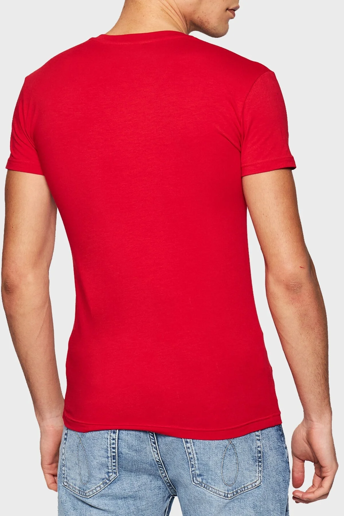 Emporio Armani Baskılı V Yaka Pamuklu Erkek T Shirt S 110810 1P516 06574 KIRMIZI - 2